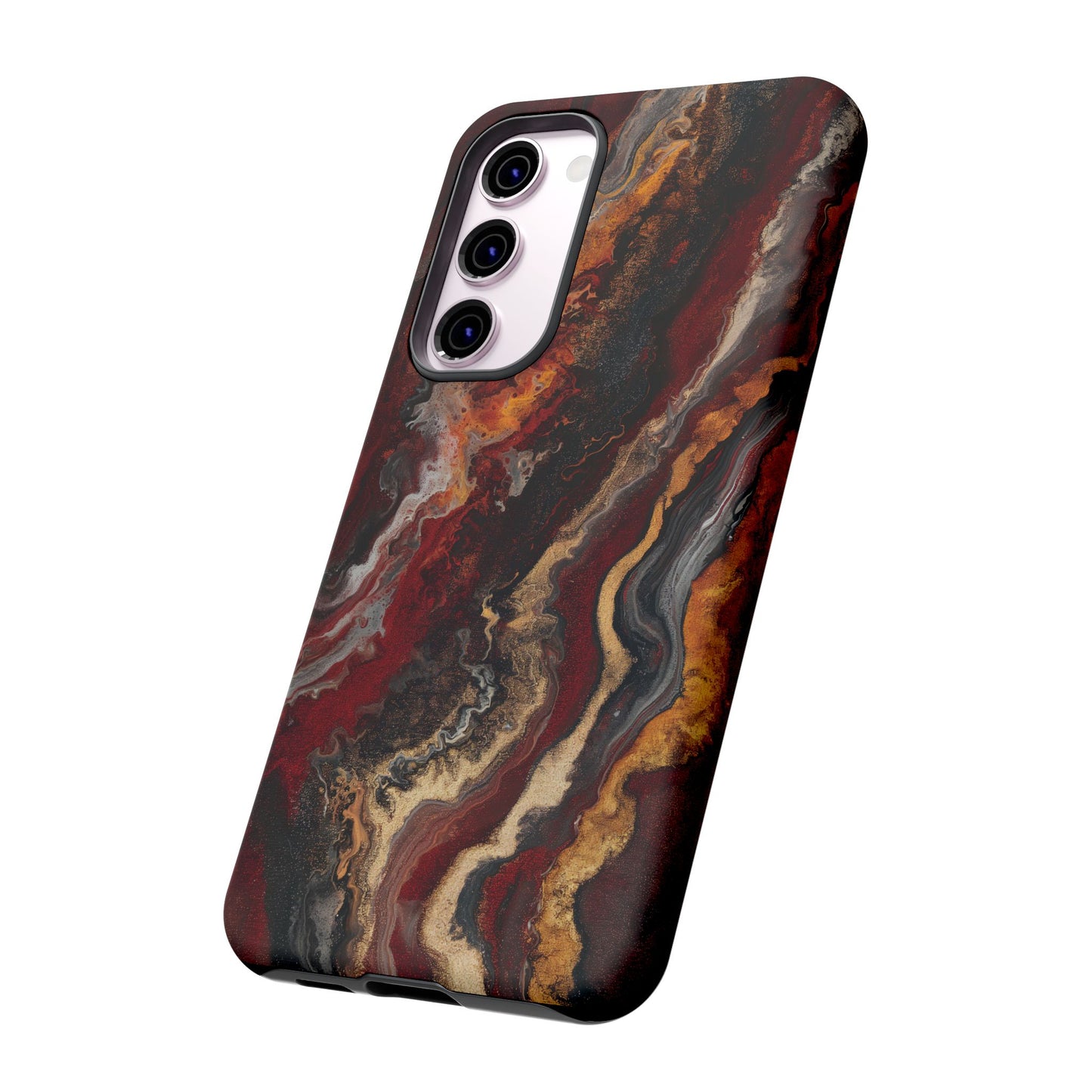 Fiery Earth Swirl: Custom Protective Phone Case