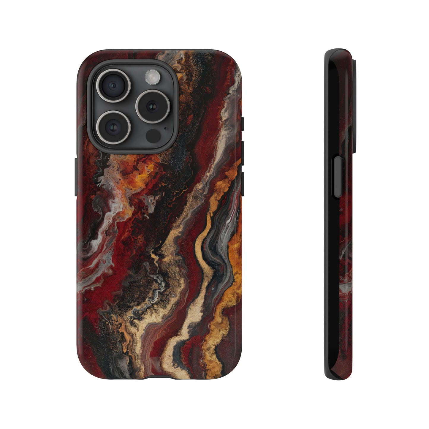 Fiery Earth Swirl: Custom Protective Phone Case