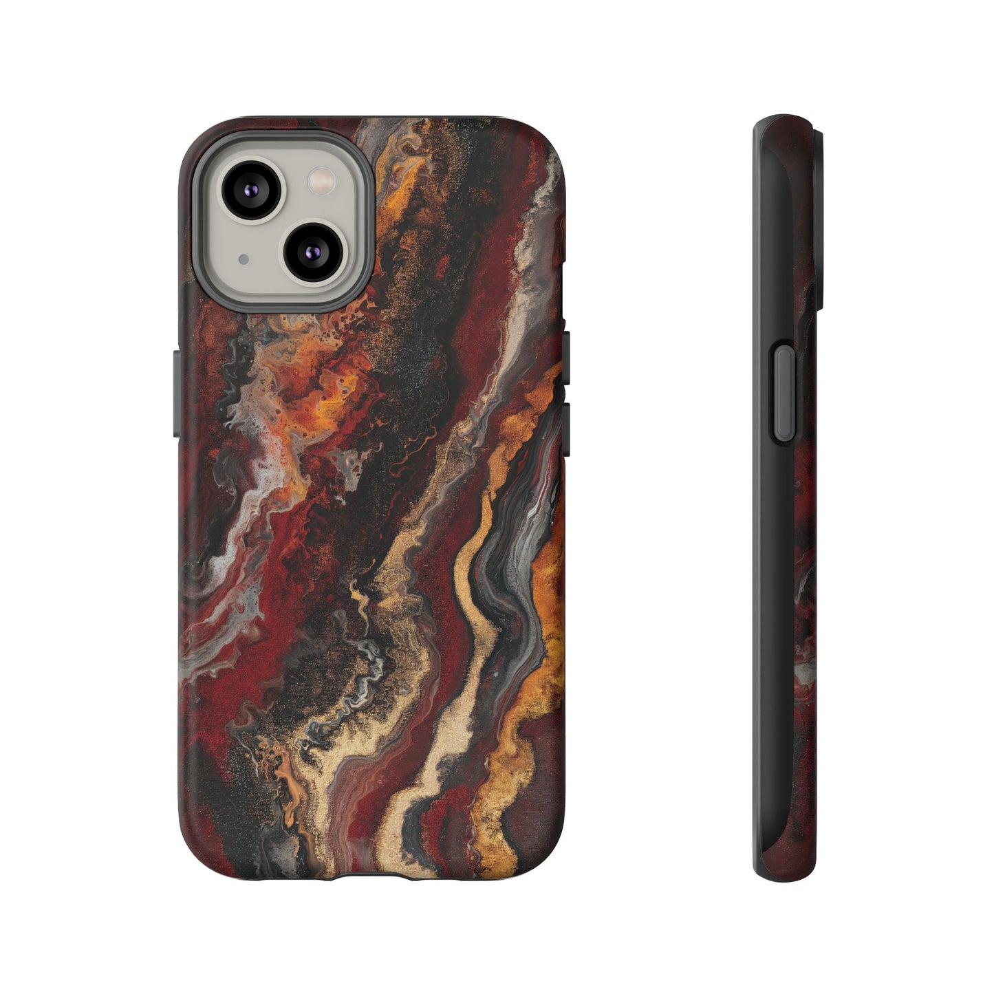 Fiery Earth Swirl: Custom Protective Phone Case