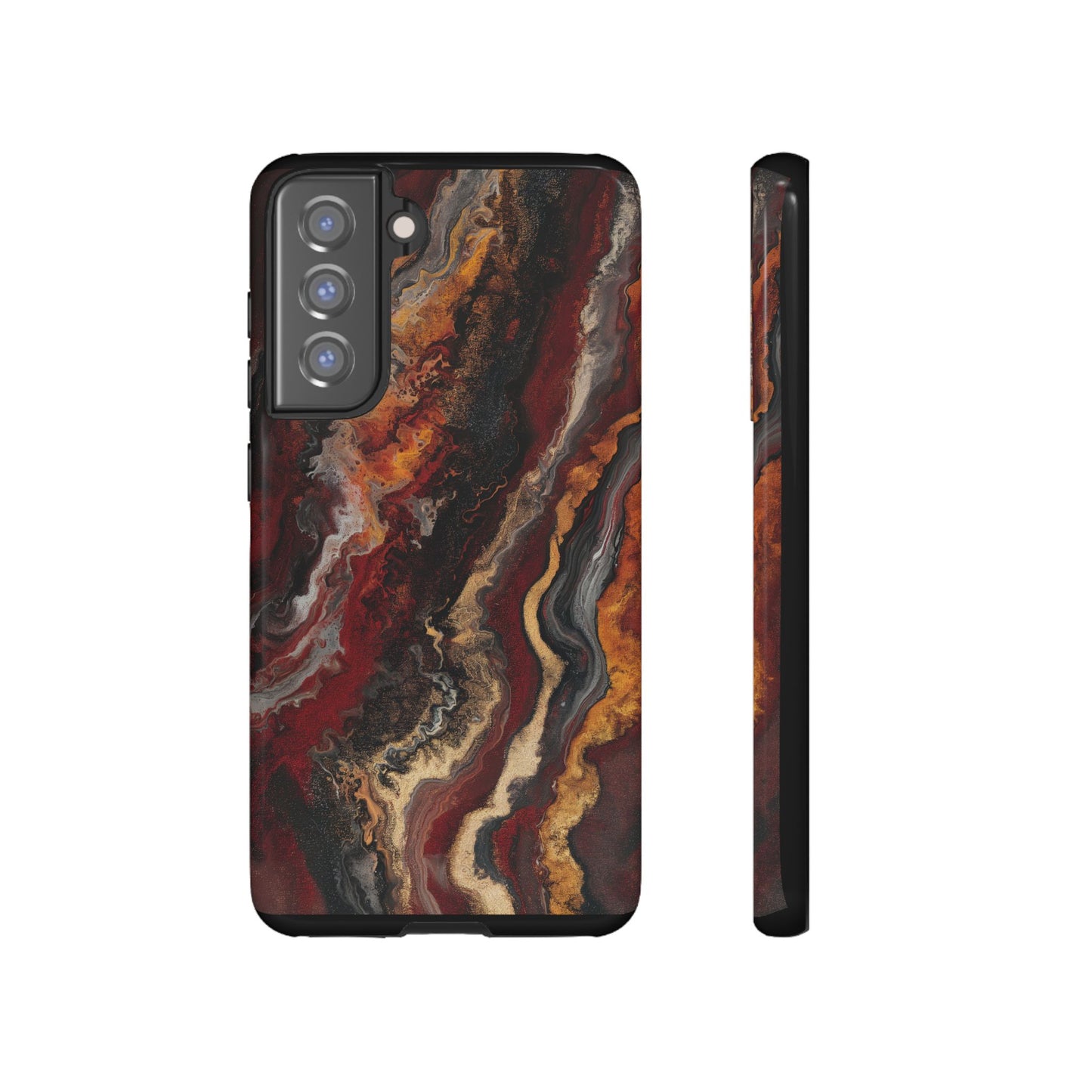 Fiery Earth Swirl: Custom Protective Phone Case