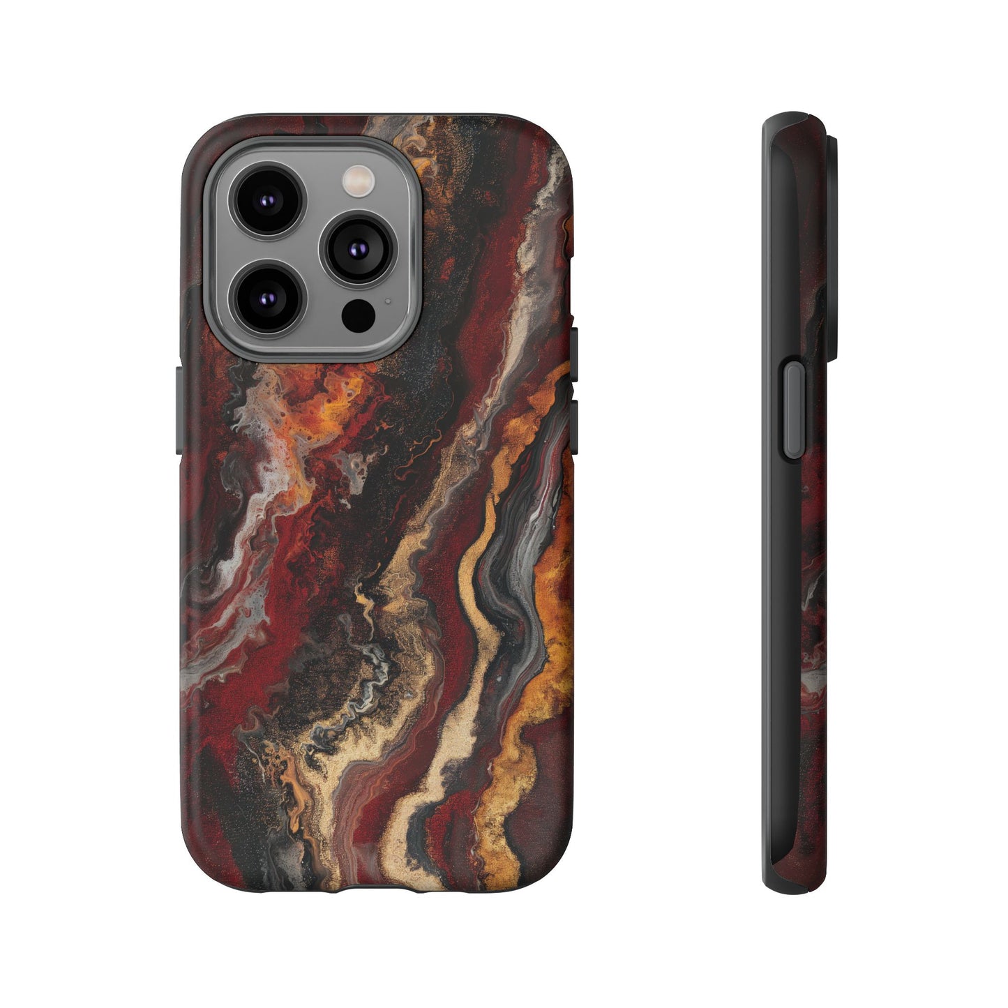 Fiery Earth Swirl: Custom Protective Phone Case