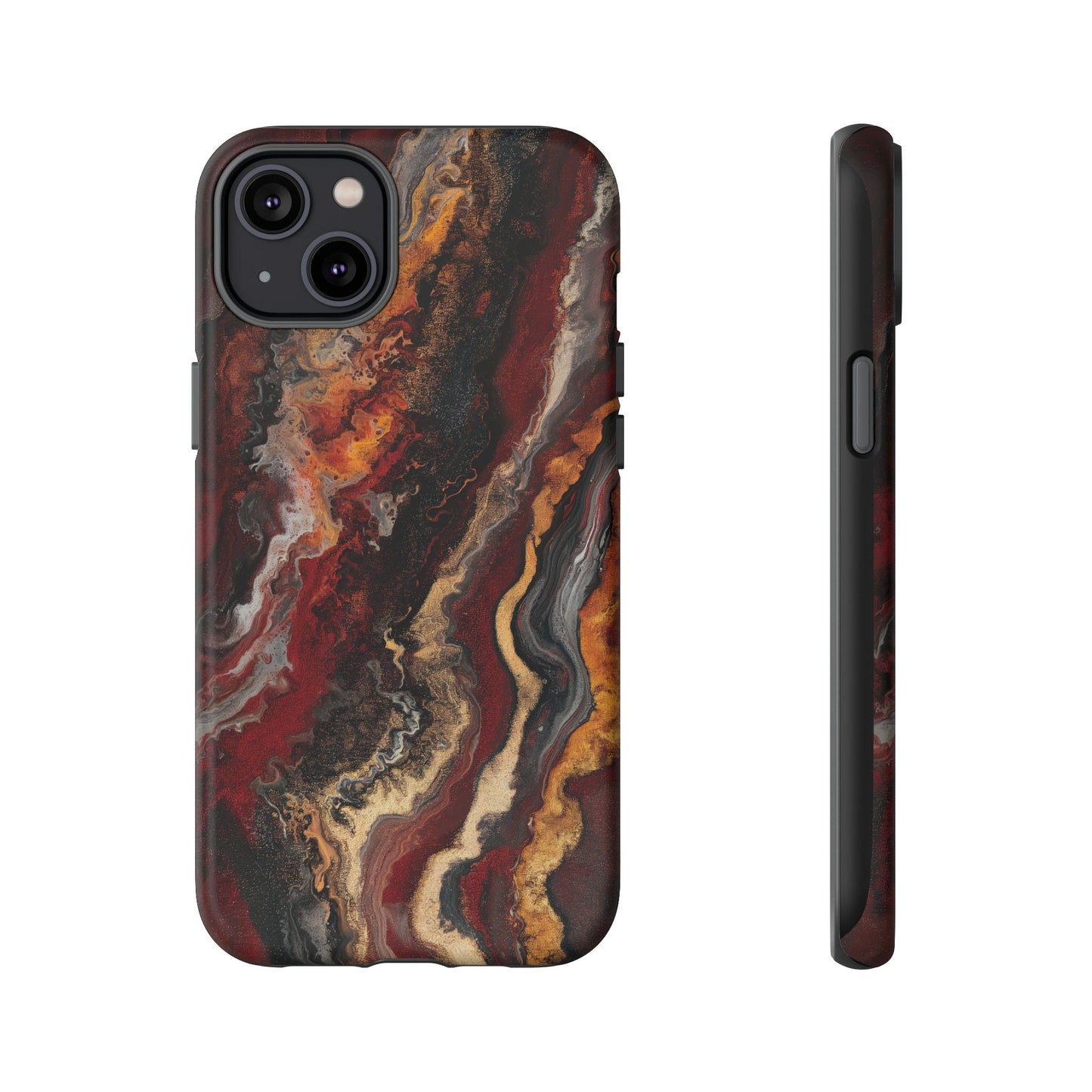 Fiery Earth Swirl: Custom Protective Phone Case