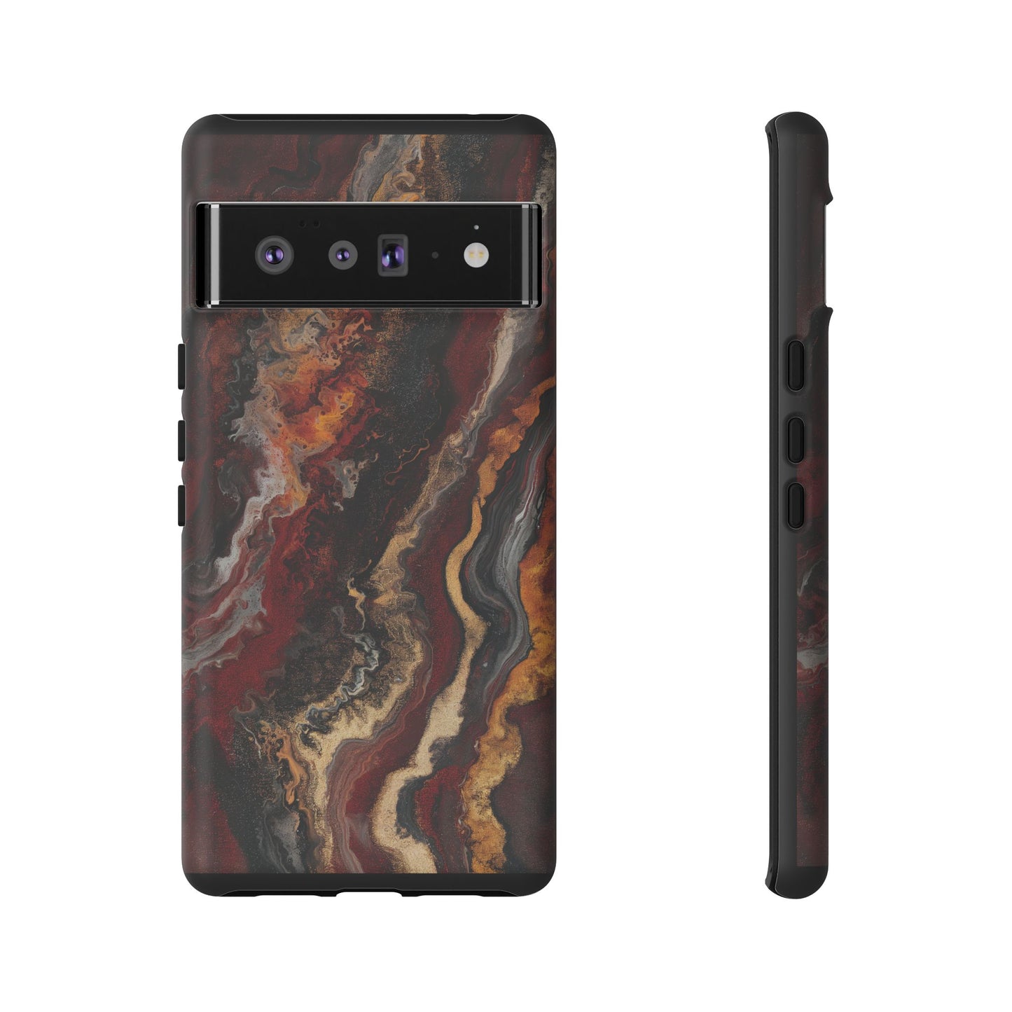 Fiery Earth Swirl: Custom Protective Phone Case