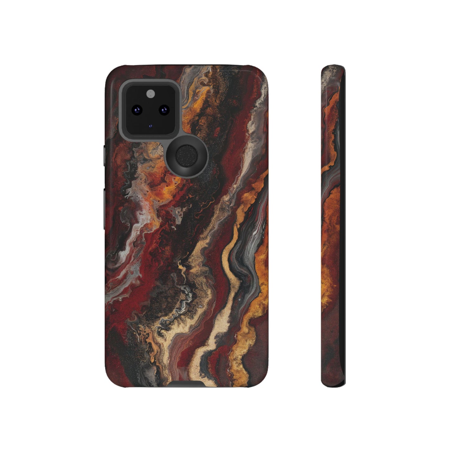 Fiery Earth Swirl: Custom Protective Phone Case