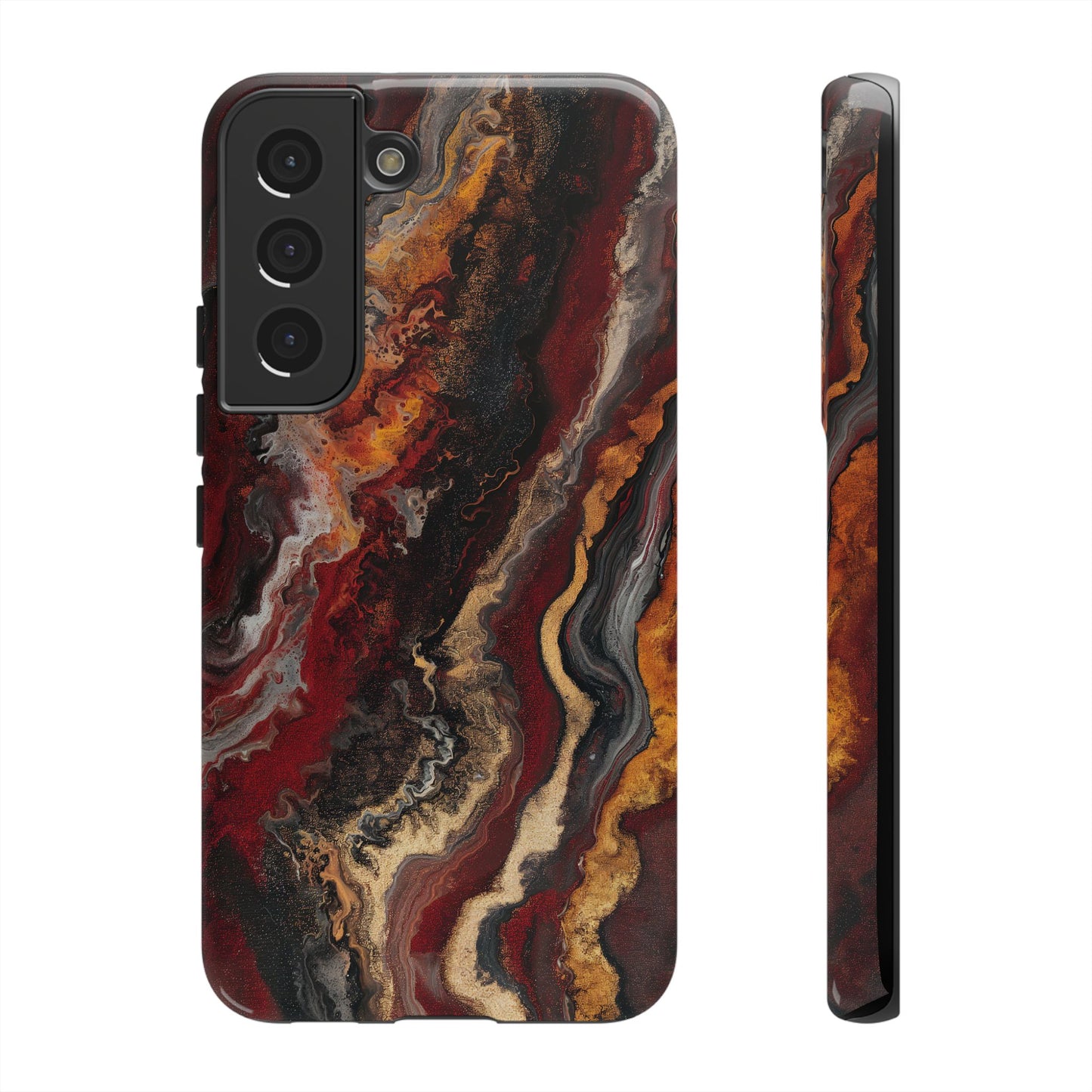 Fiery Earth Swirl: Custom Protective Phone Case
