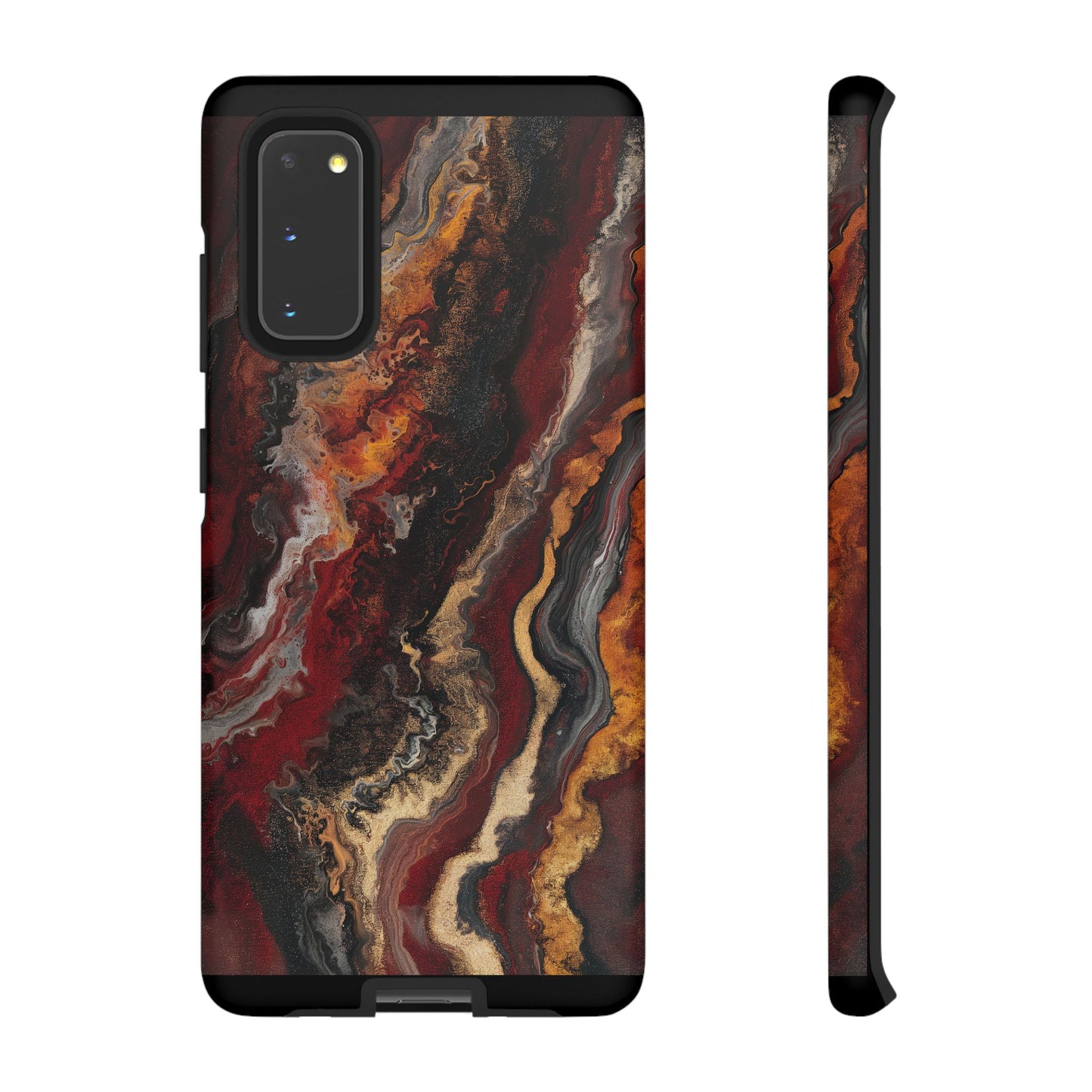 Fiery Earth Swirl: Custom Protective Phone Case