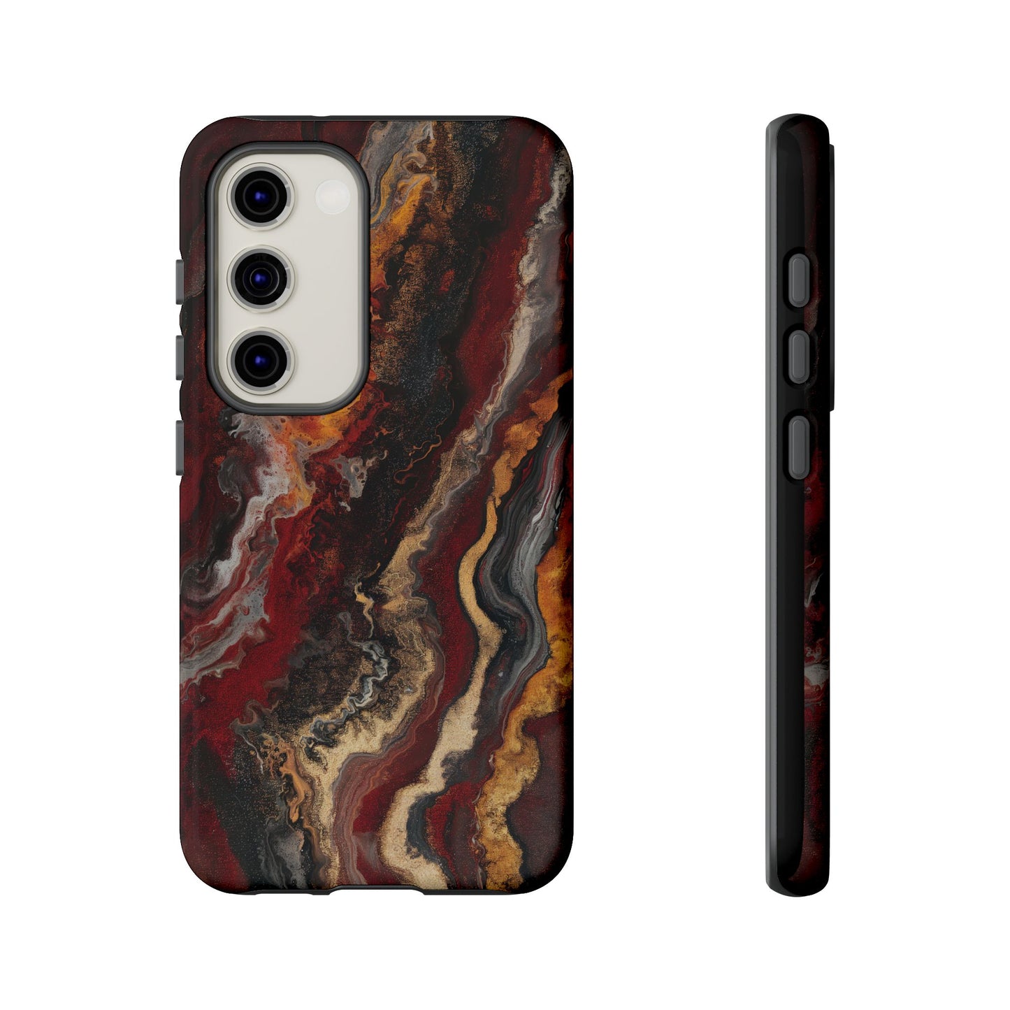 Fiery Earth Swirl: Custom Protective Phone Case