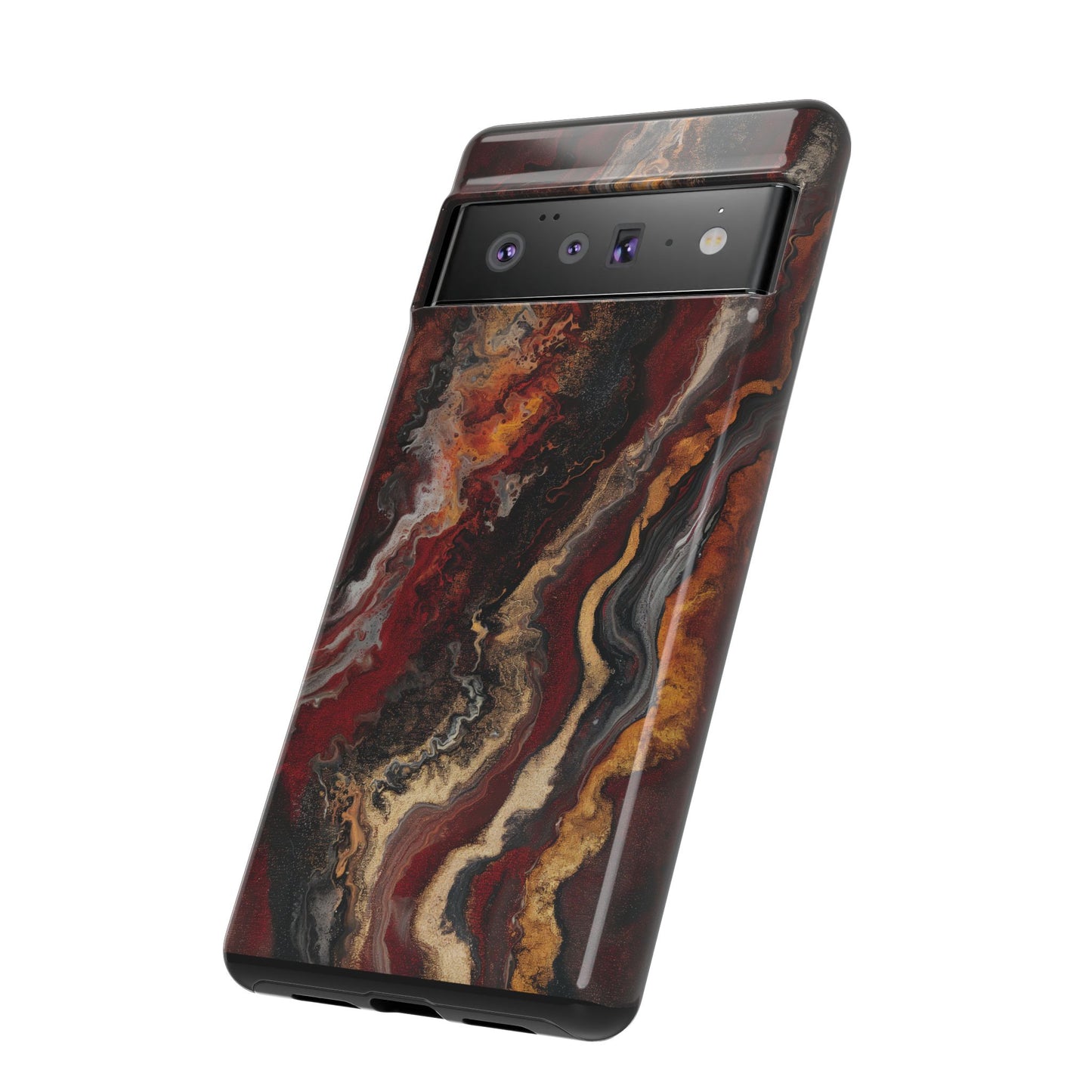 Fiery Earth Swirl: Custom Protective Phone Case