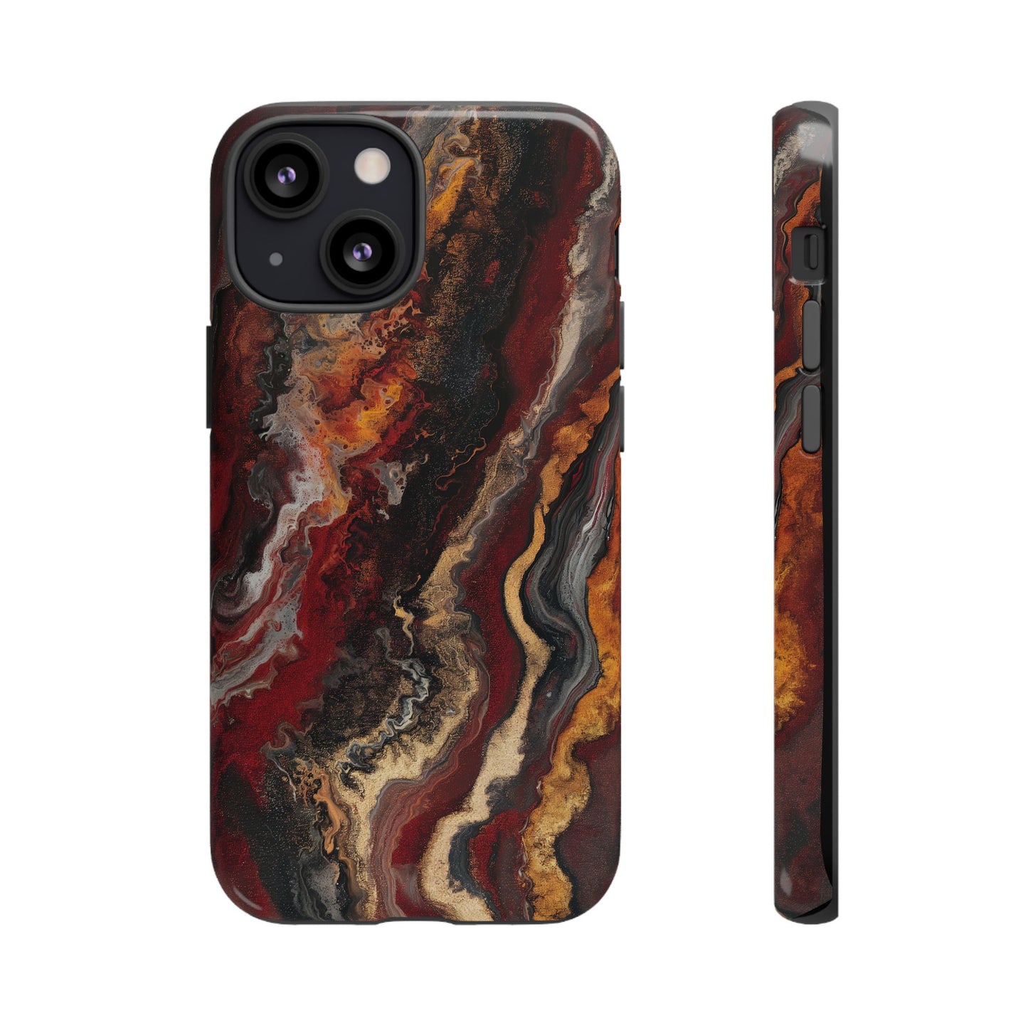Fiery Earth Swirl: Custom Protective Phone Case