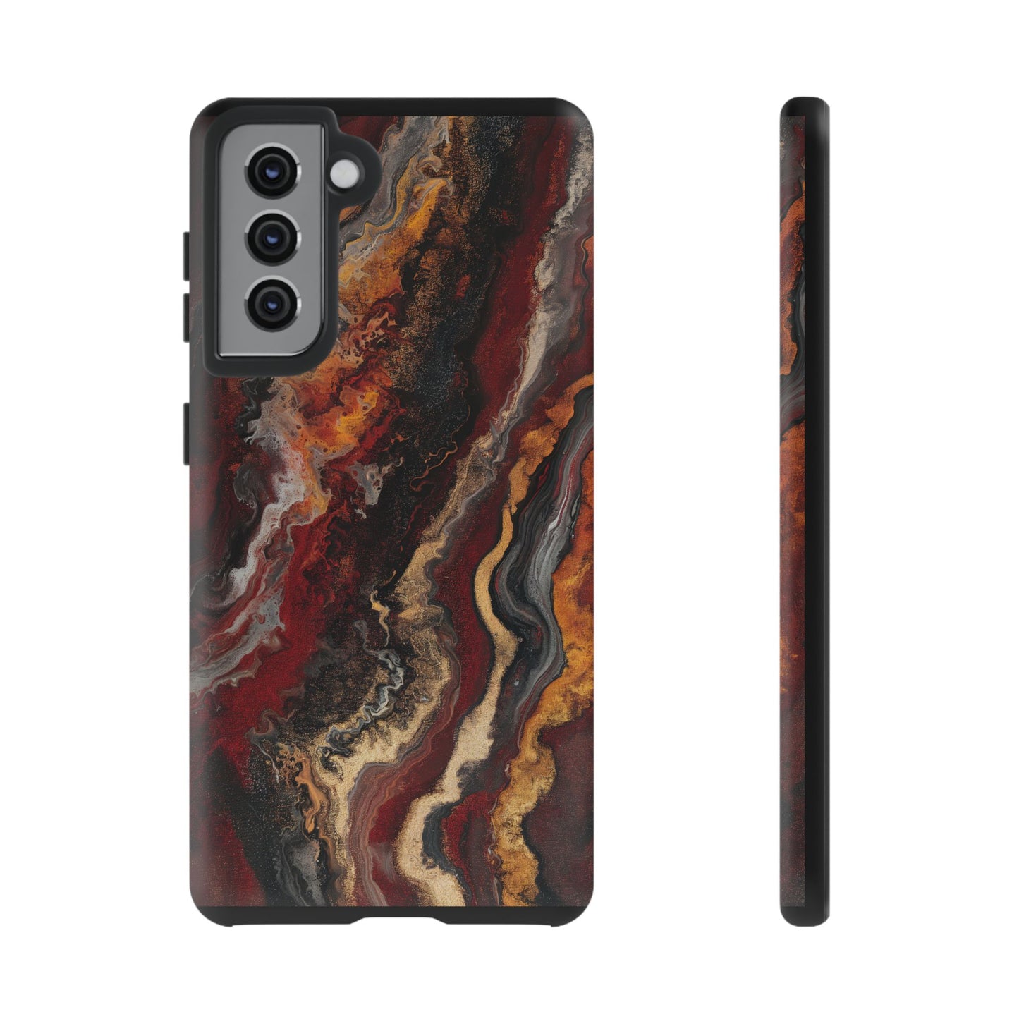 Fiery Earth Swirl: Custom Protective Phone Case