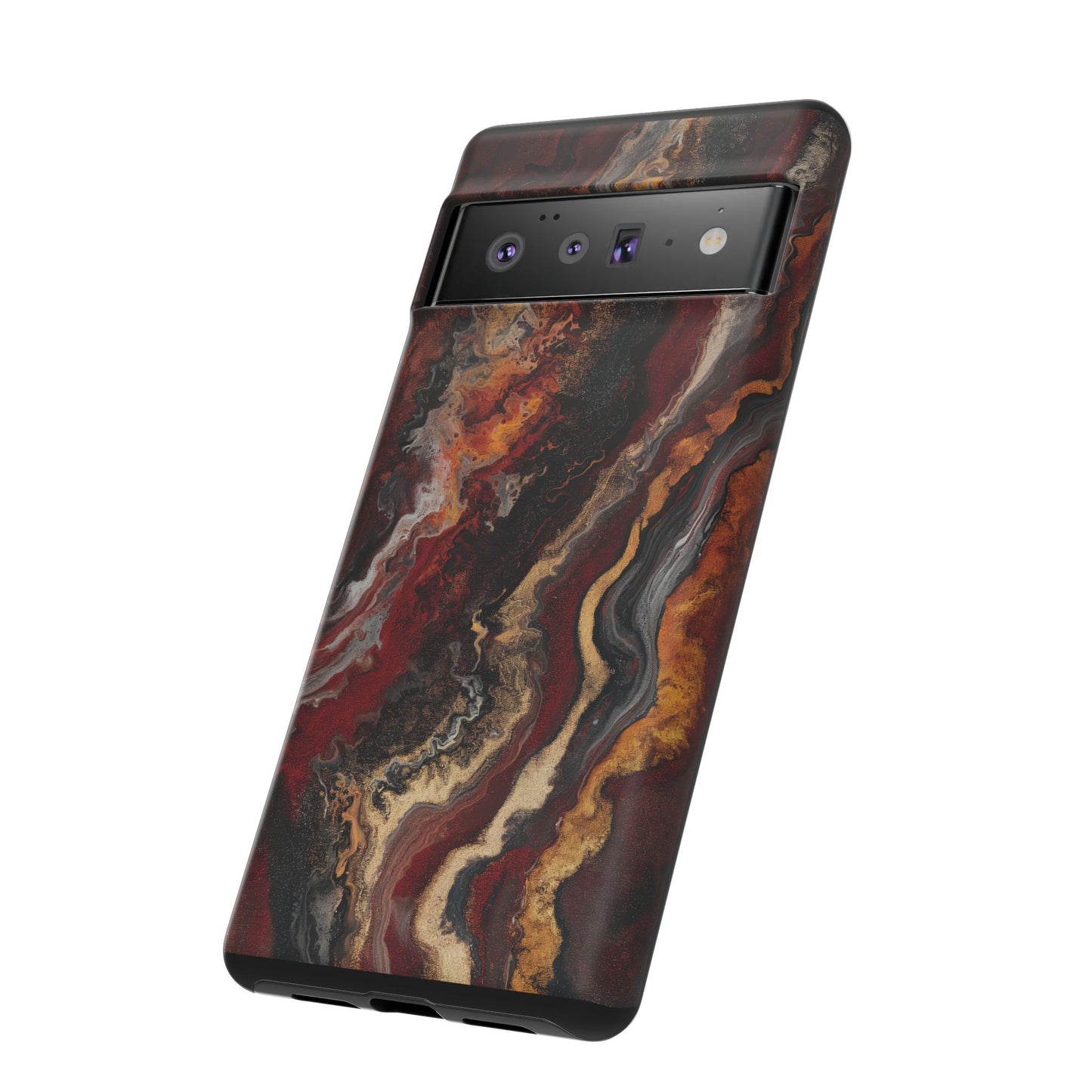 Fiery Earth Swirl: Custom Protective Phone Case