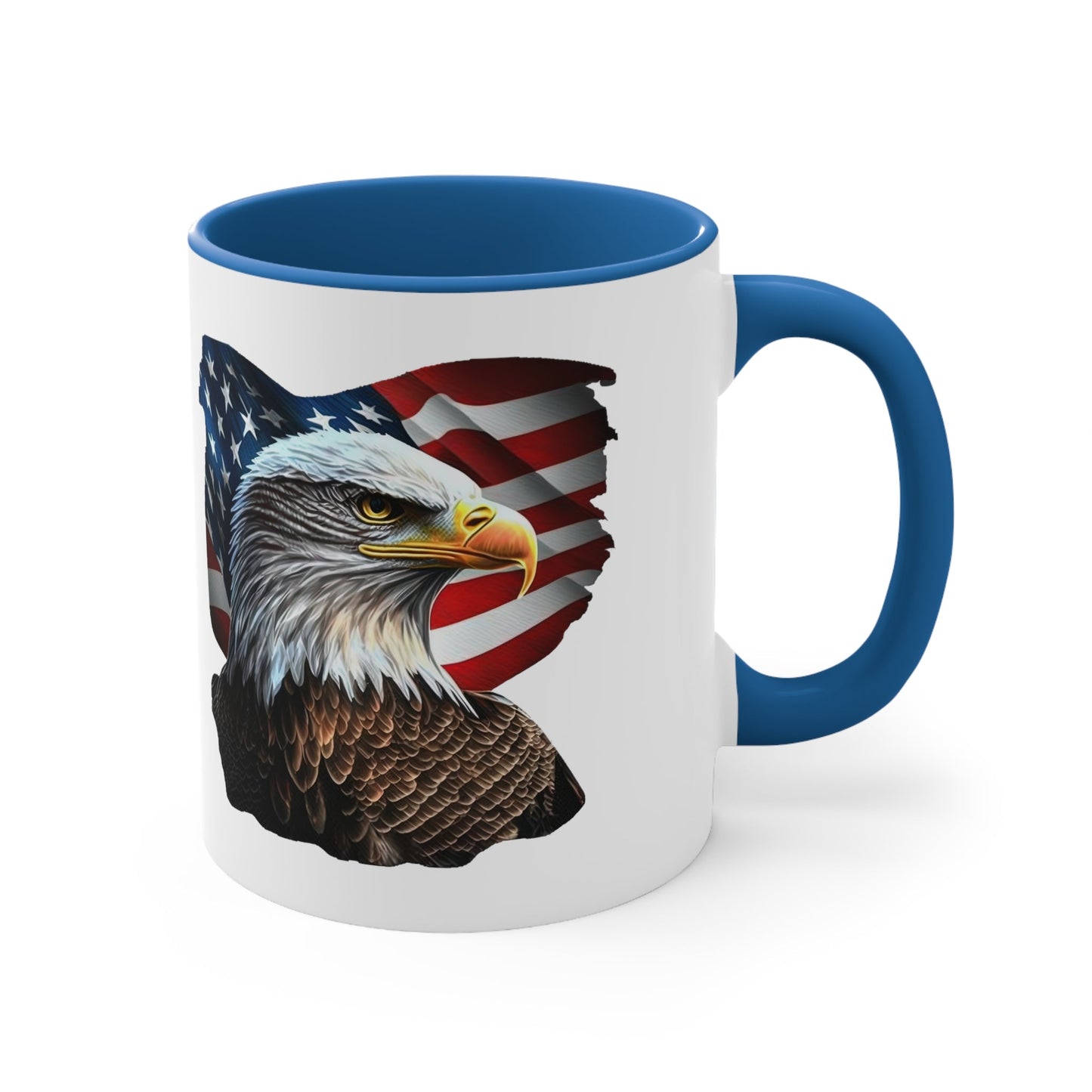 Eagle's Glory: Patriotic Two-Tone Coffee Mug, 11oz - JDG Visual Arts