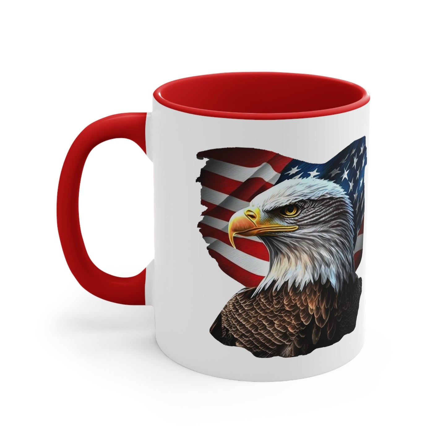 Eagle's Glory: Patriotic Two-Tone Coffee Mug, 11oz - JDG Visual Arts