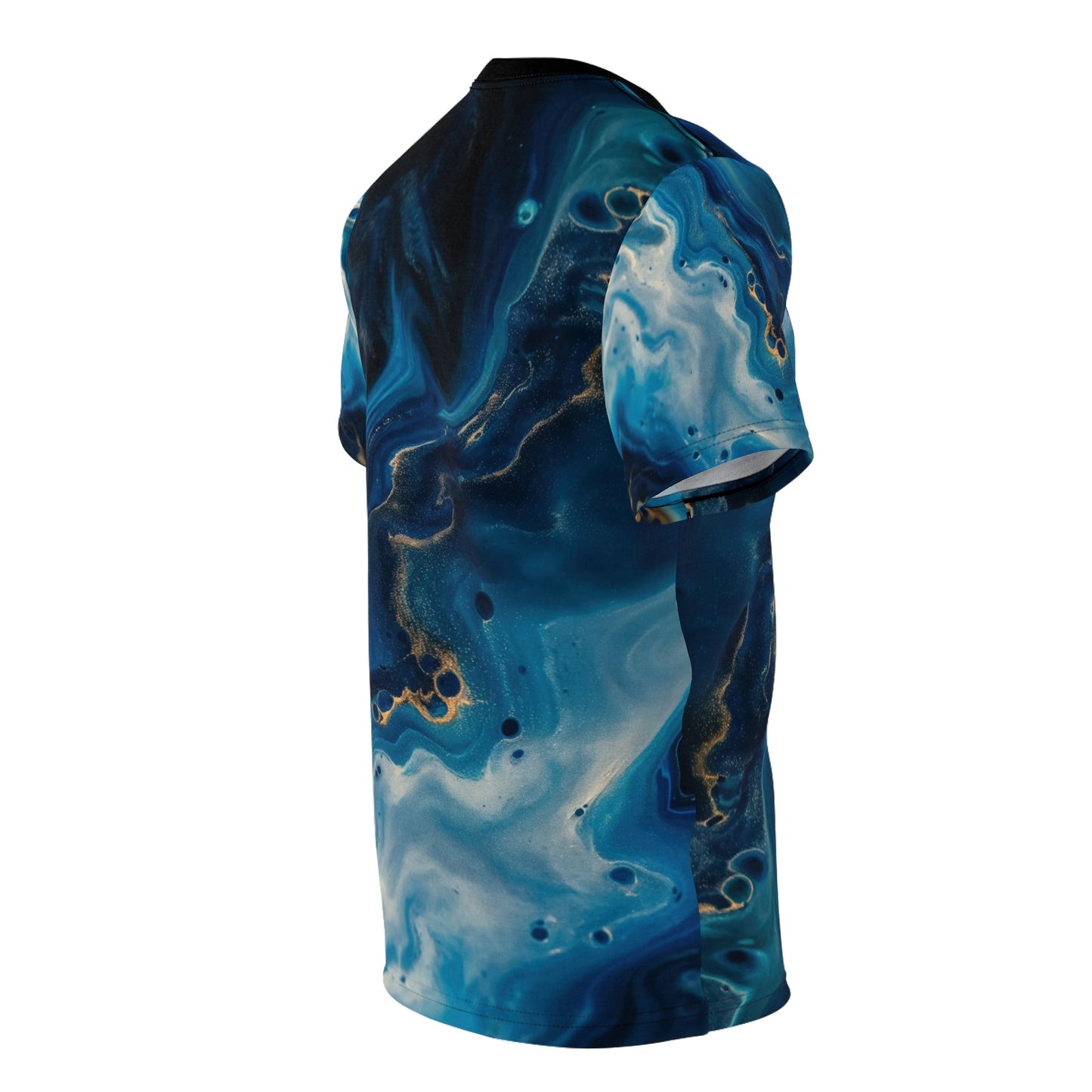 Mystic Ocean Swirl All - Over Print T - Shirt - Acrylic Pour Art Design - JDG Visual Arts