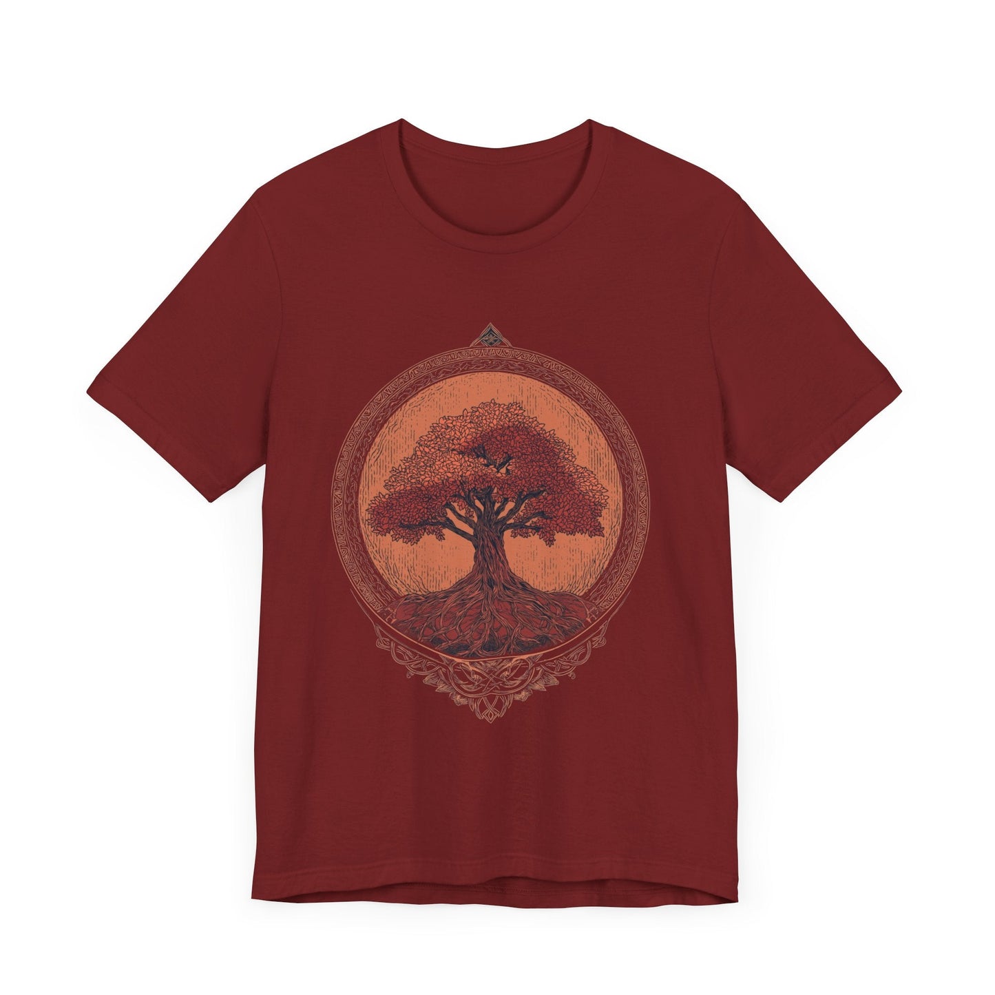 Rooted Tree Unisex Jersey Tee - Nature Inspired Graphic T-Shirt for Earth Lovers - JDG Visual Arts