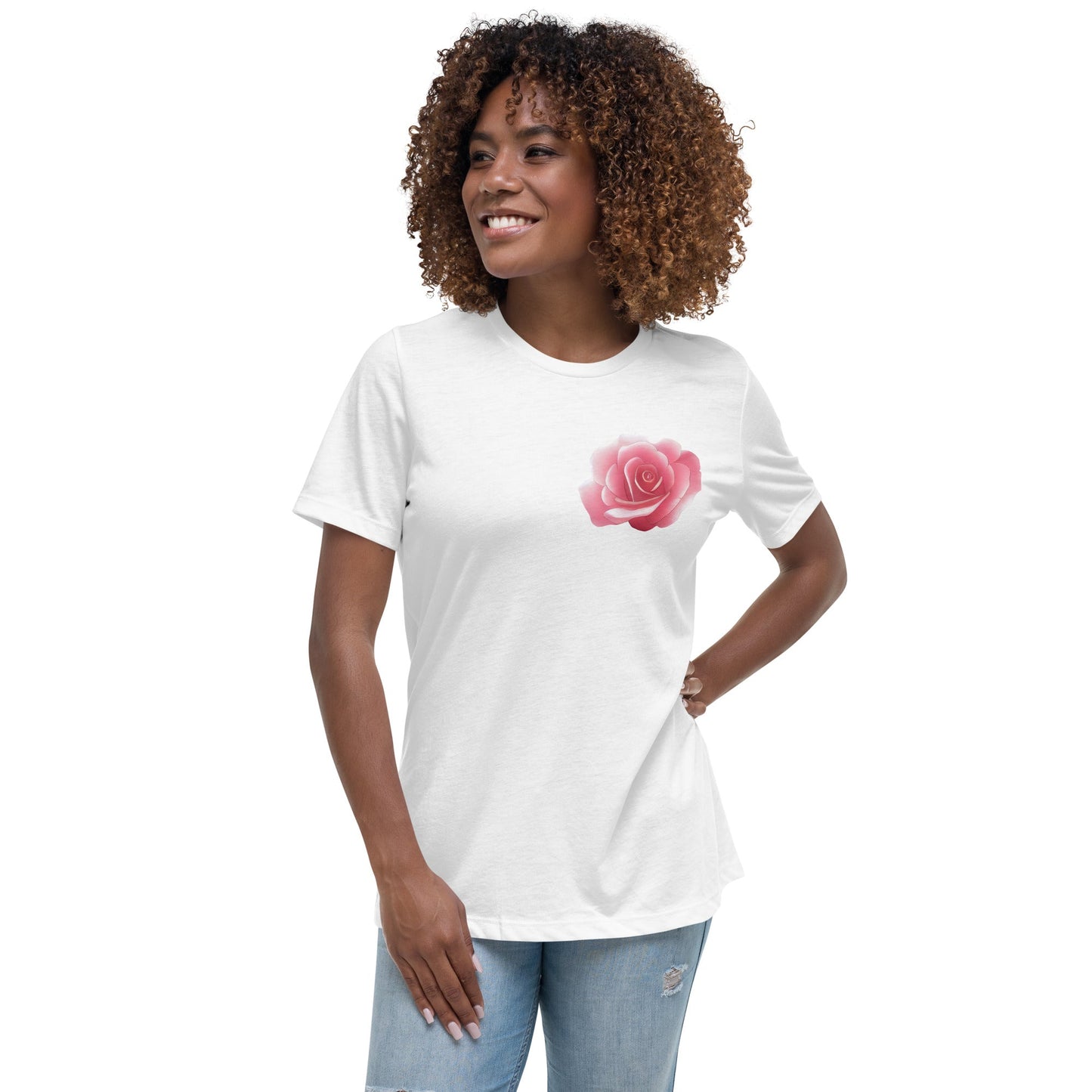 Rose Garden II - Single Rose, Women's Relaxed T-Shirt - JDG Visual Arts