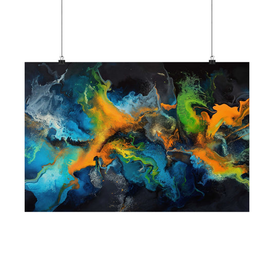 Cyan Fathom Poster