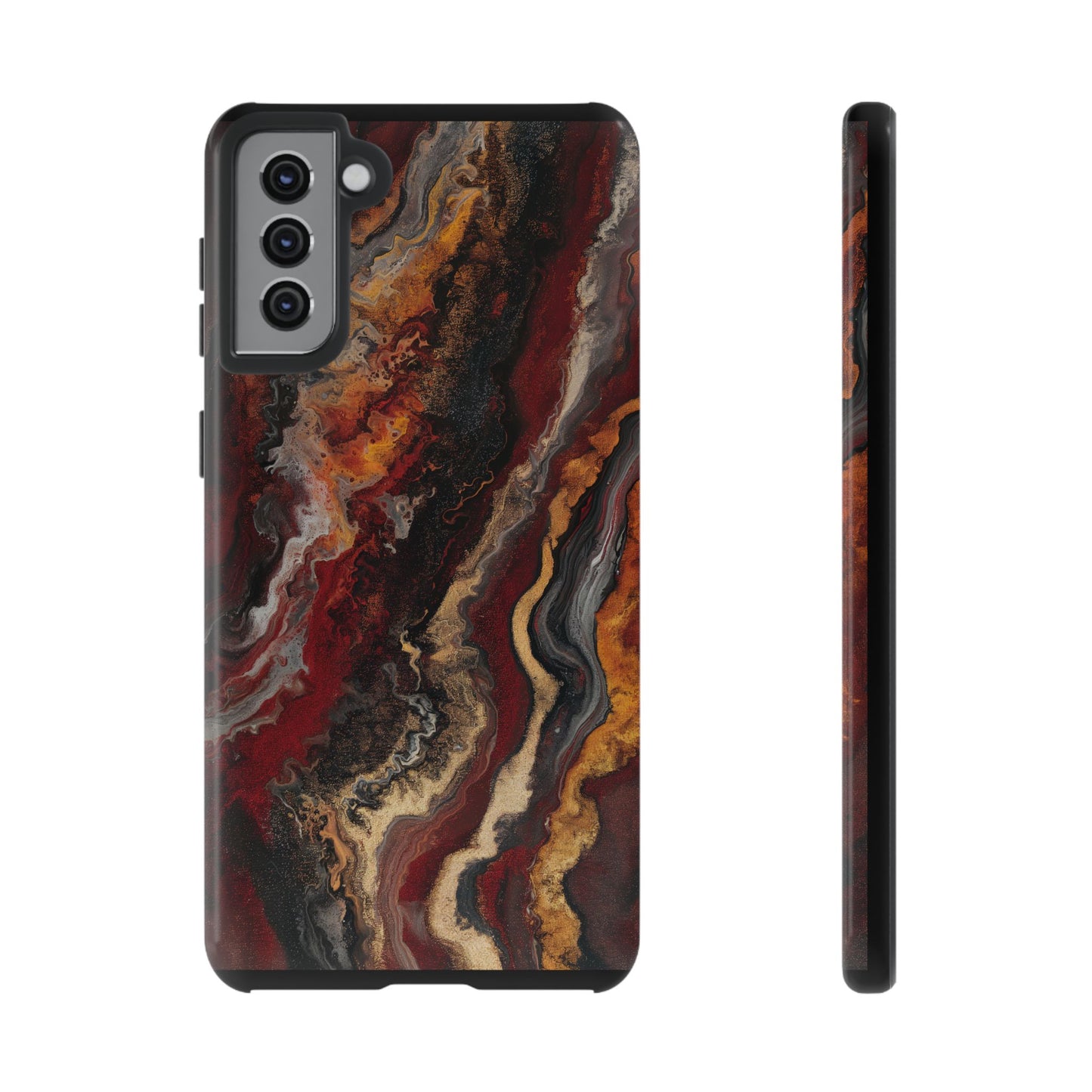 Fiery Earth Swirl: Custom Protective Phone Case