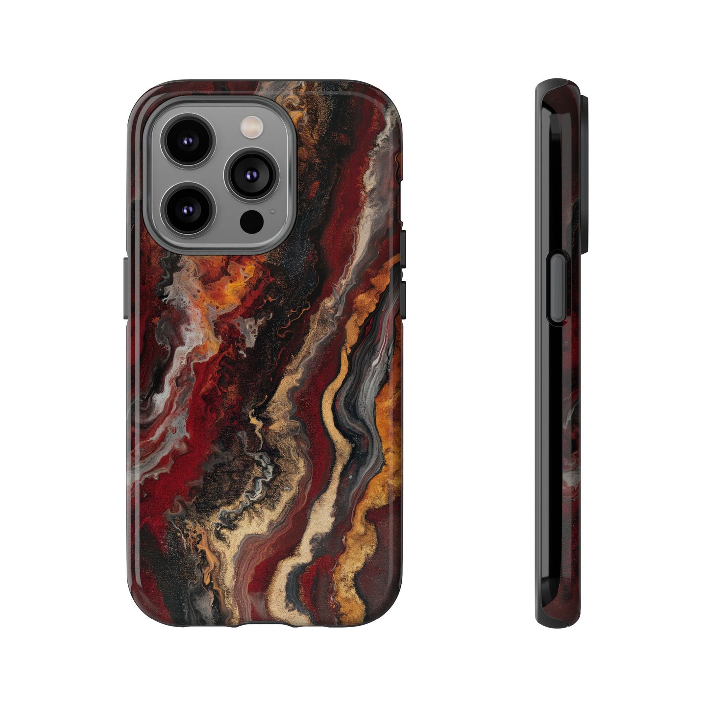 Fiery Earth Swirl: Custom Protective Phone Case