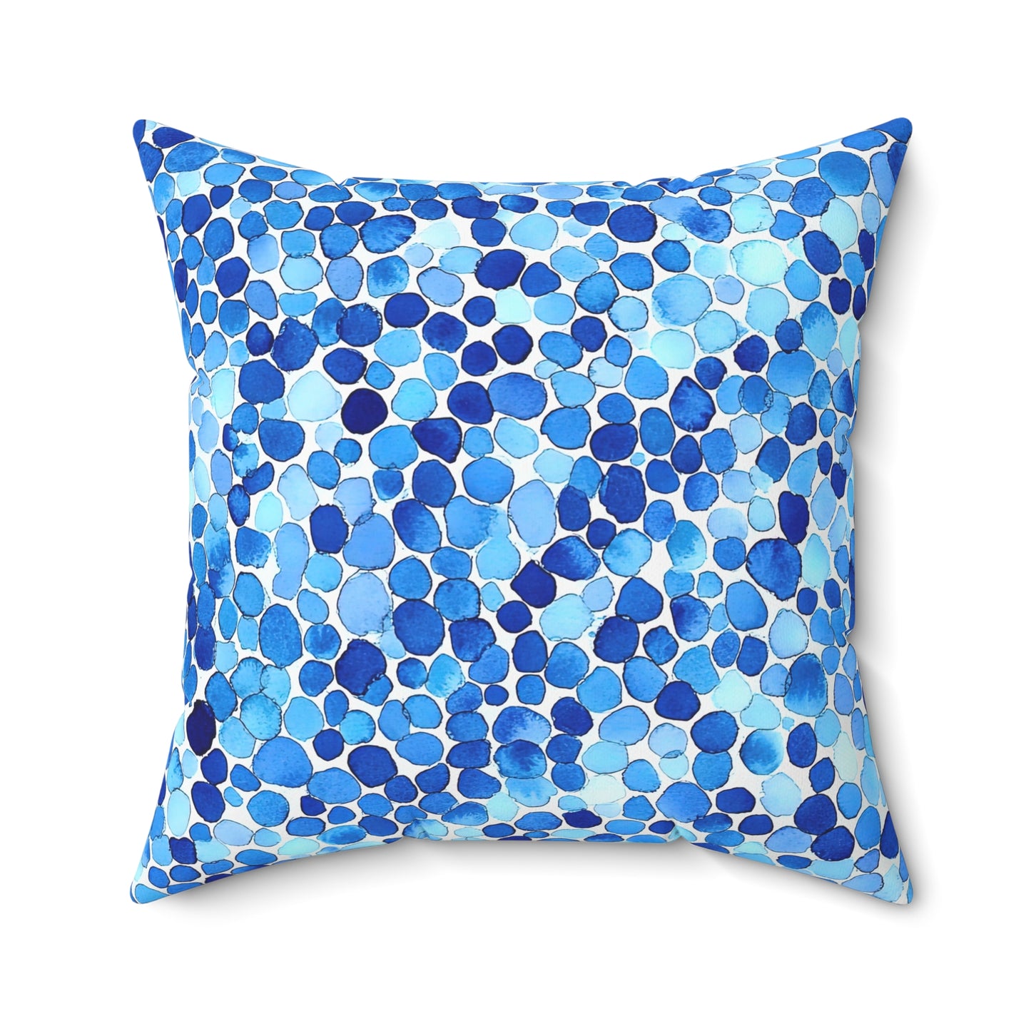 Sea Glass — Blue Watercolor Mosaic Throw Pillow
