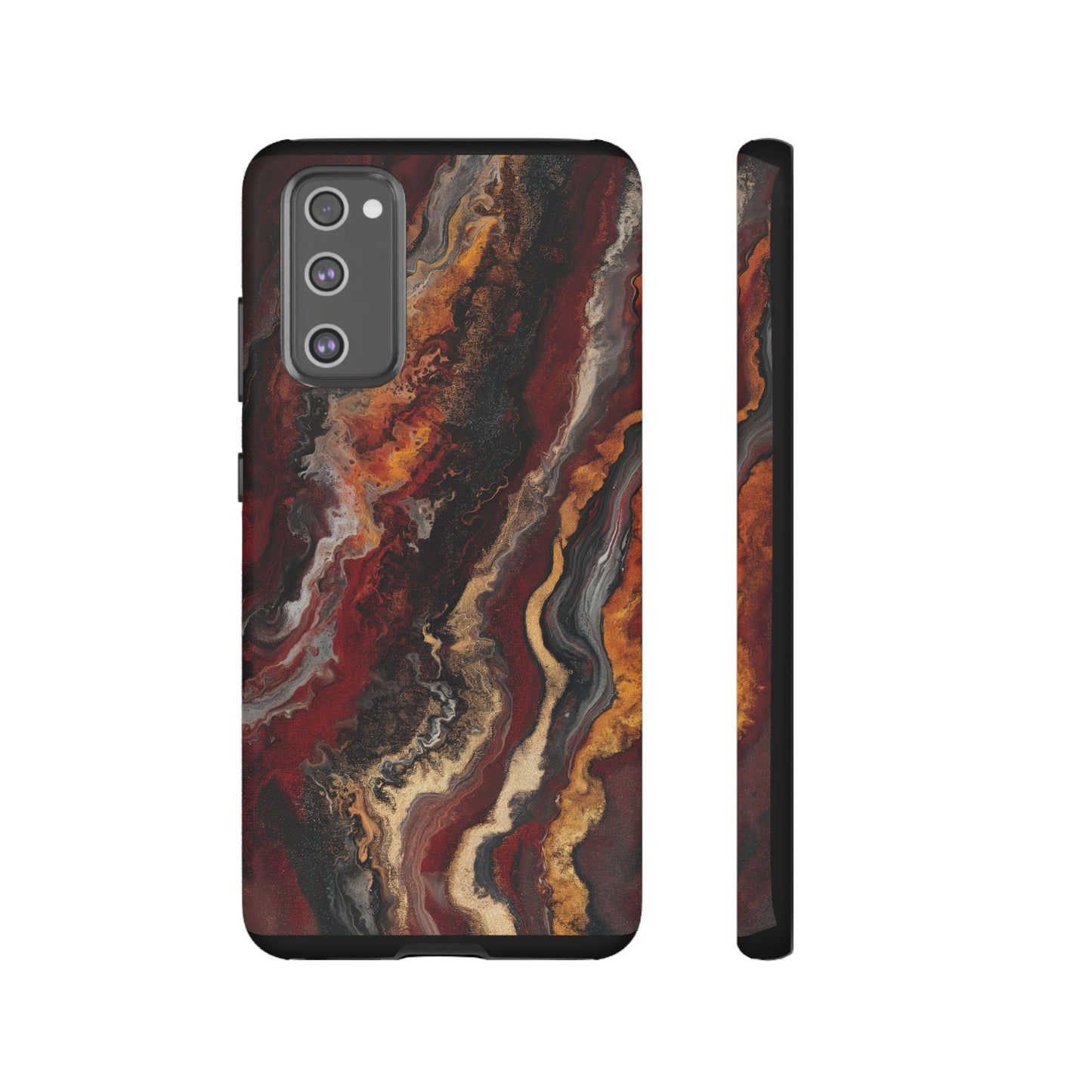 Fiery Earth Swirl: Custom Protective Phone Case