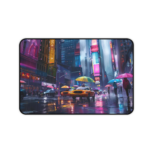 Neon Crossing — Night City Desk Mat