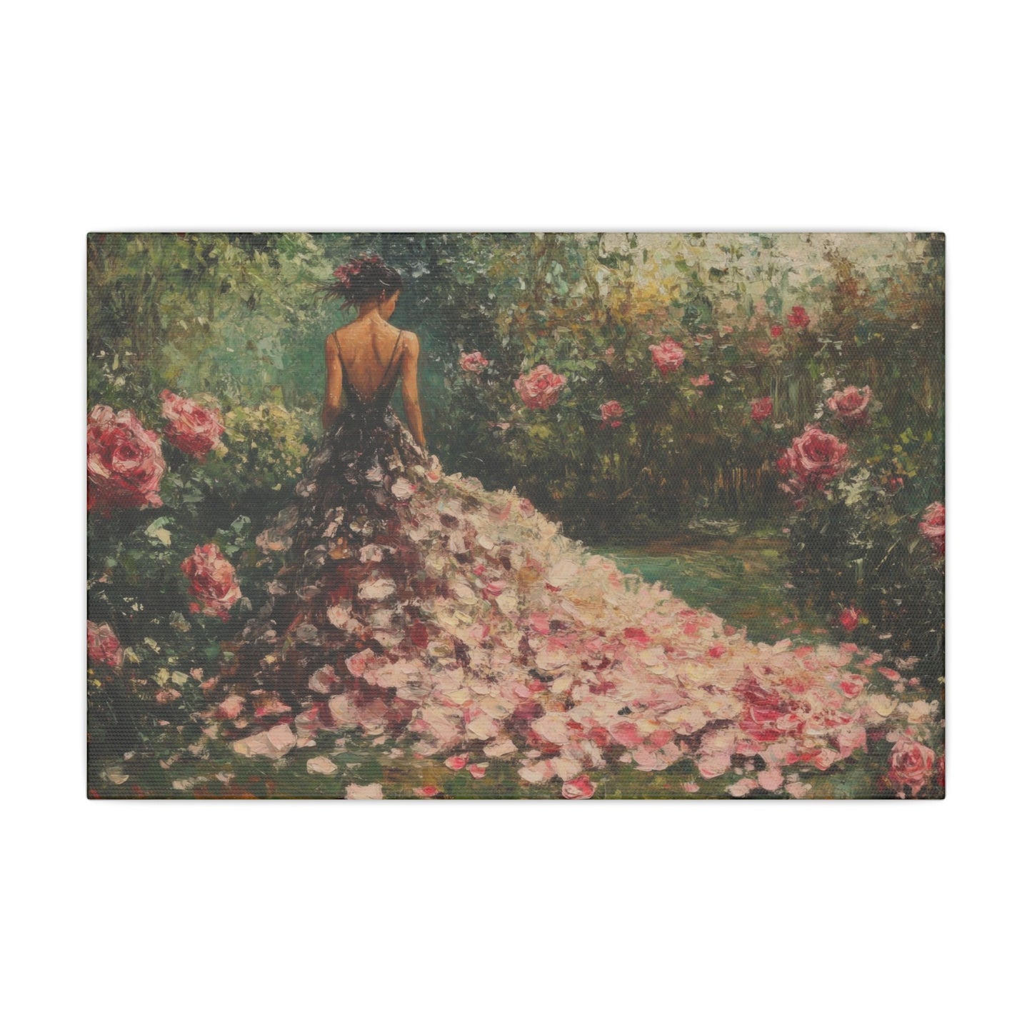 Gown of Roses — Garden Portrait Canvas