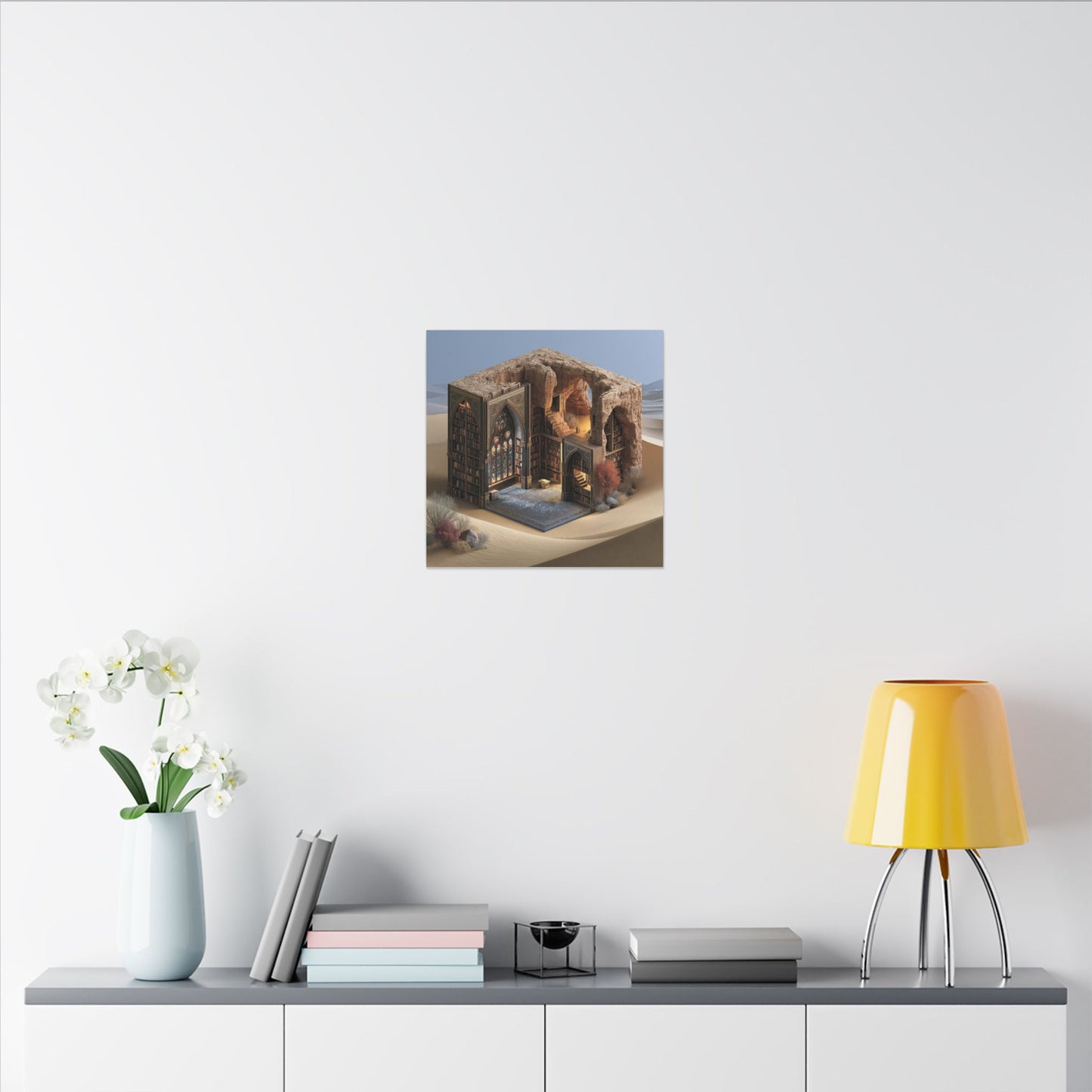 The Library in the Dune — Square Canvas