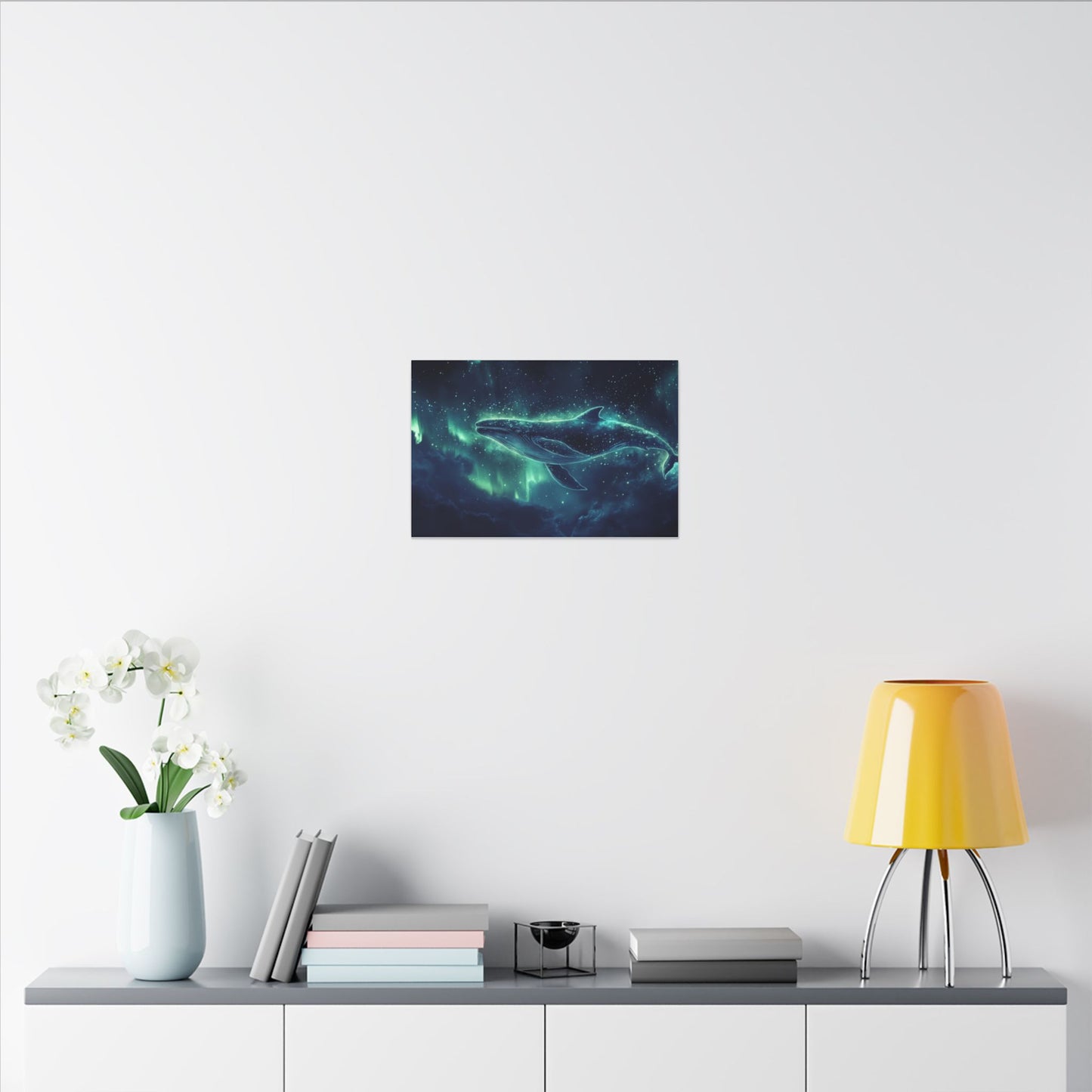 Leviathan of the Aurora — Cosmic Whale Canvas