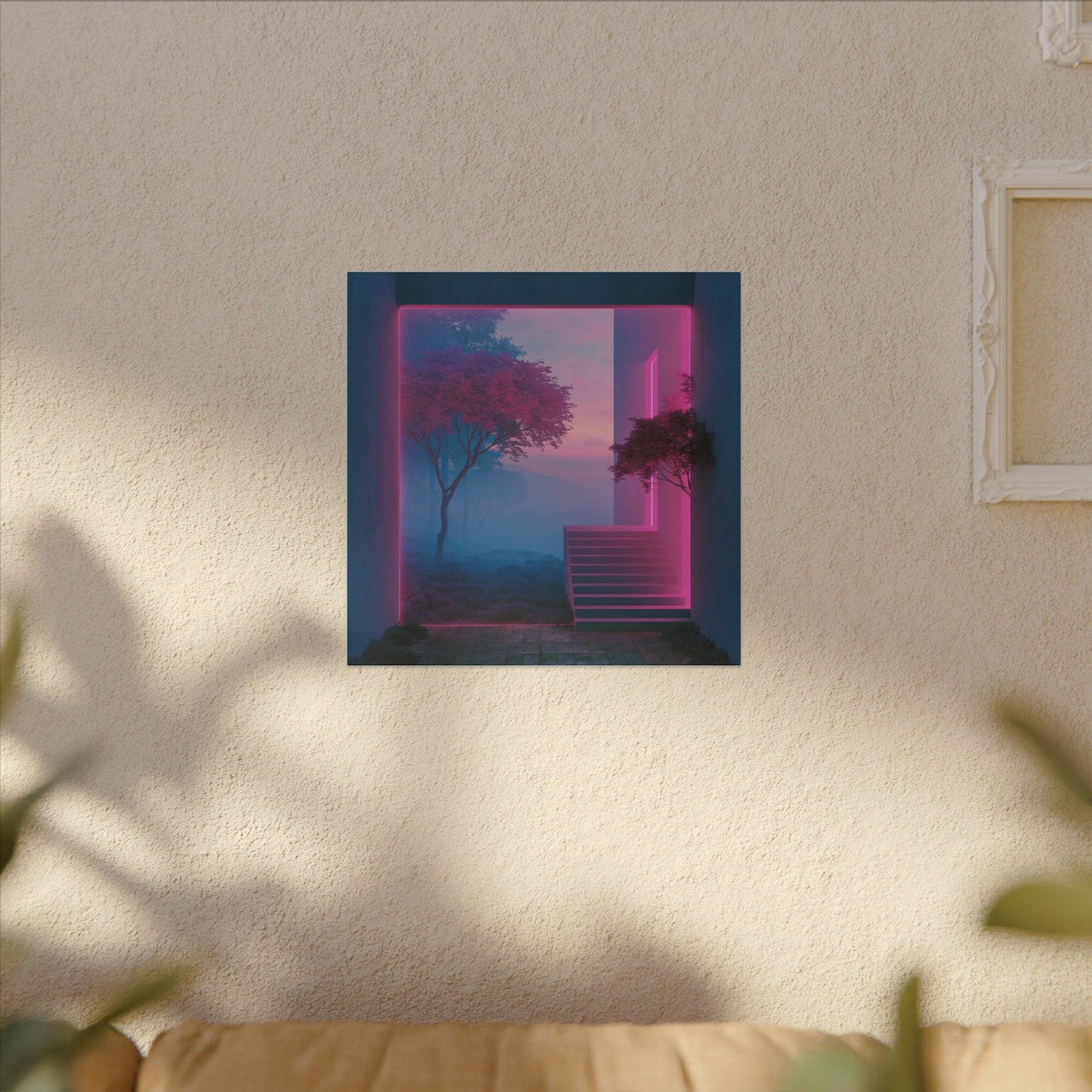 Neon Threshold — Square Canvas
