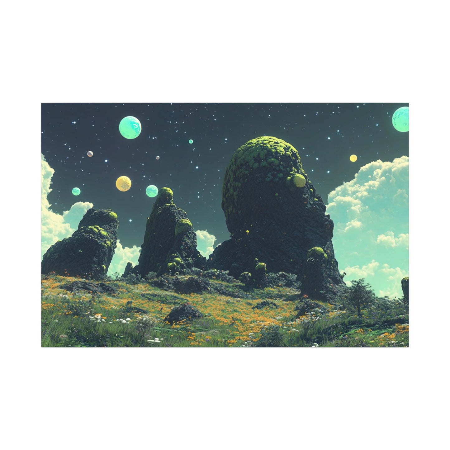 Alien Meadow — Mossy Monoliths Canvas