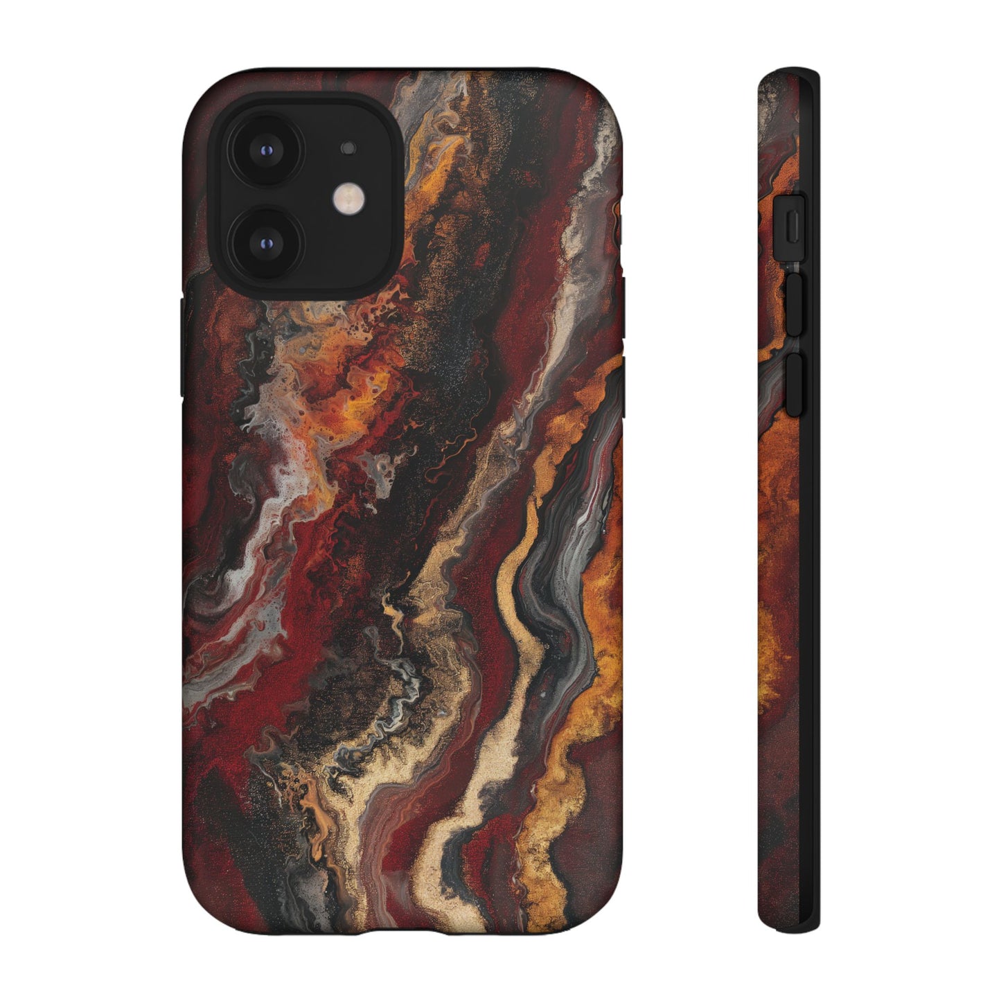 Fiery Earth Swirl: Custom Protective Phone Case