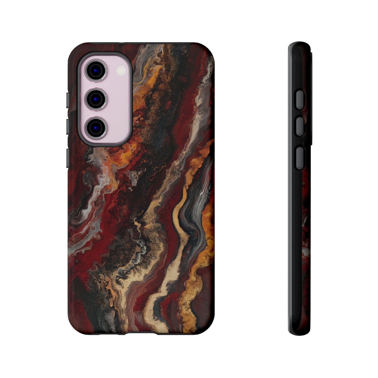 Fiery Earth Swirl: Custom Protective Phone Case