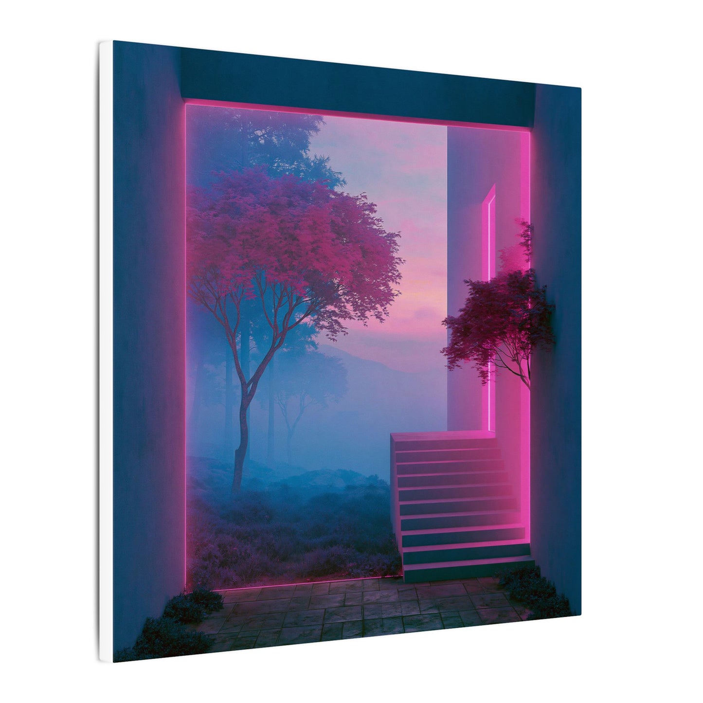 Neon Threshold — Square Canvas
