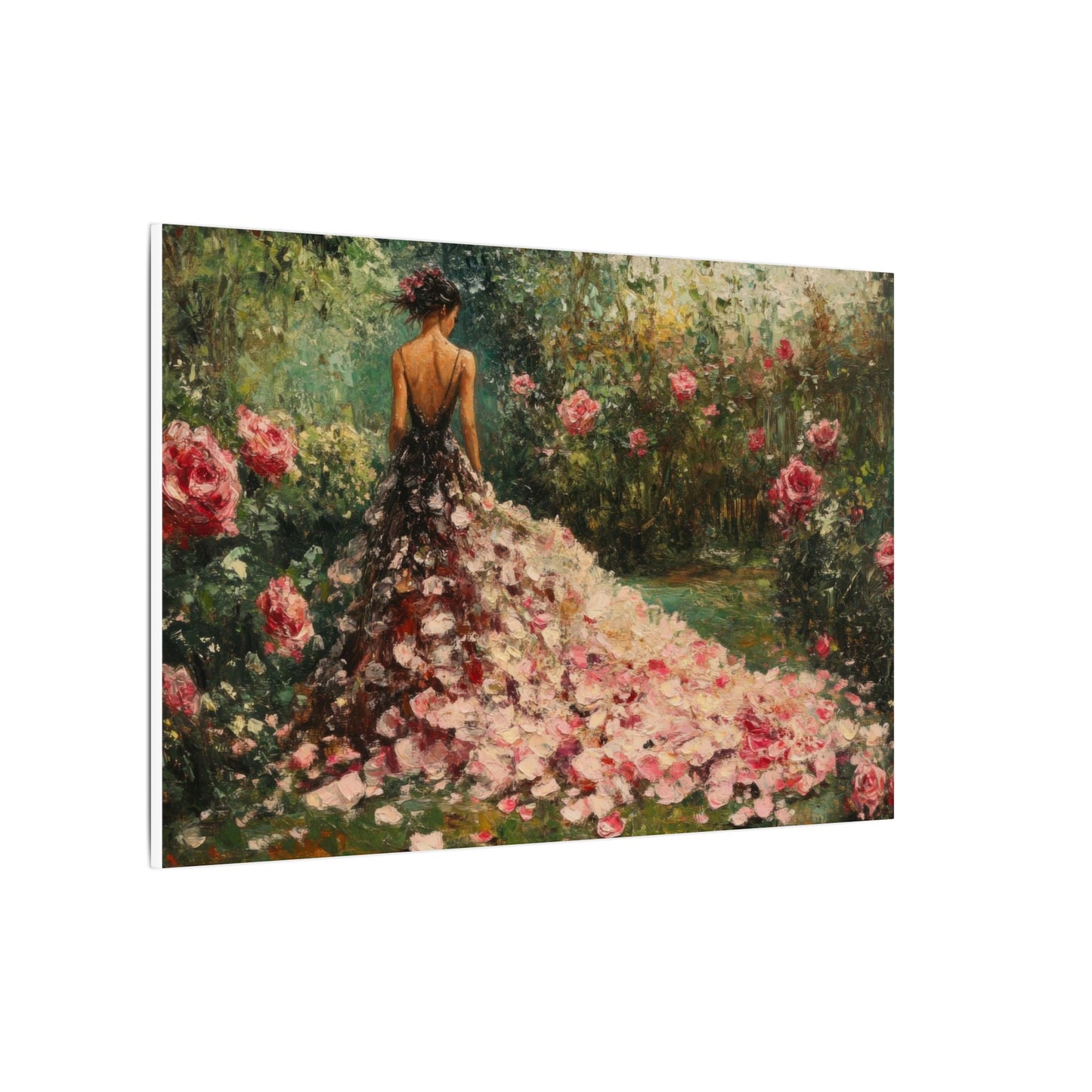 Gown of Roses — Garden Portrait Canvas