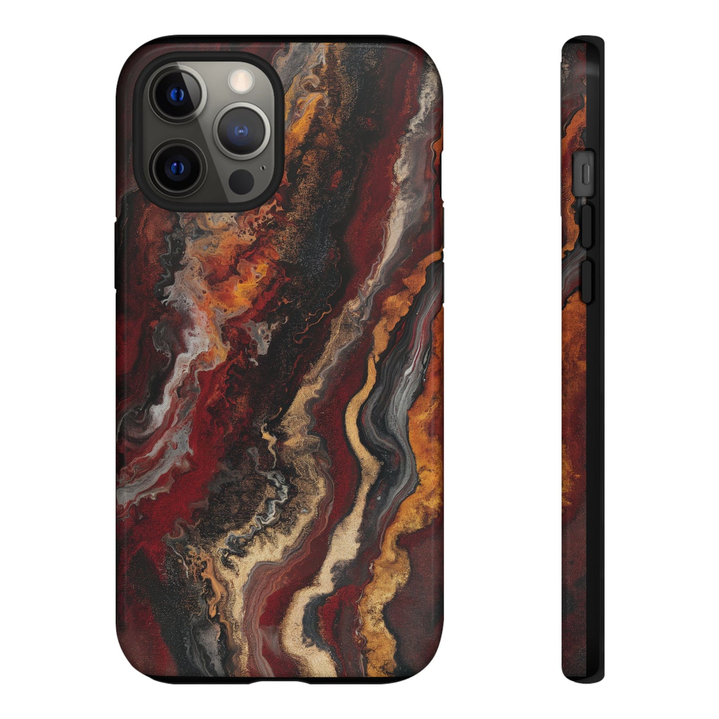 Fiery Earth Swirl: Custom Protective Phone Case