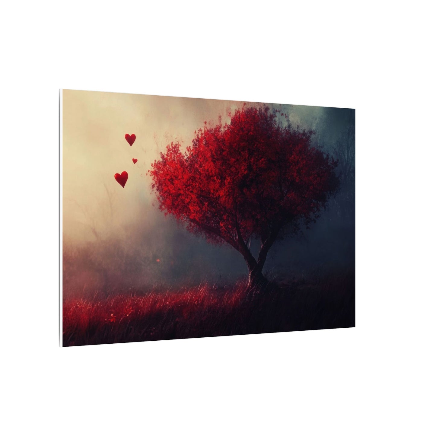 Heartwood — Crimson Tree in the Mist