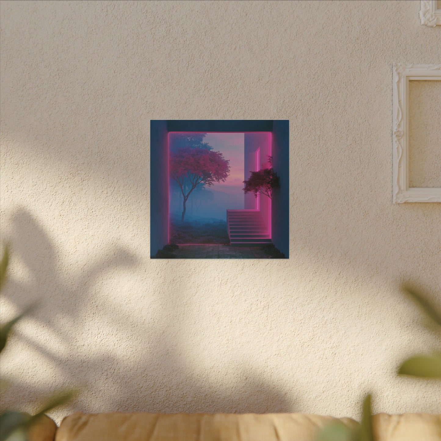 Neon Threshold — Square Canvas
