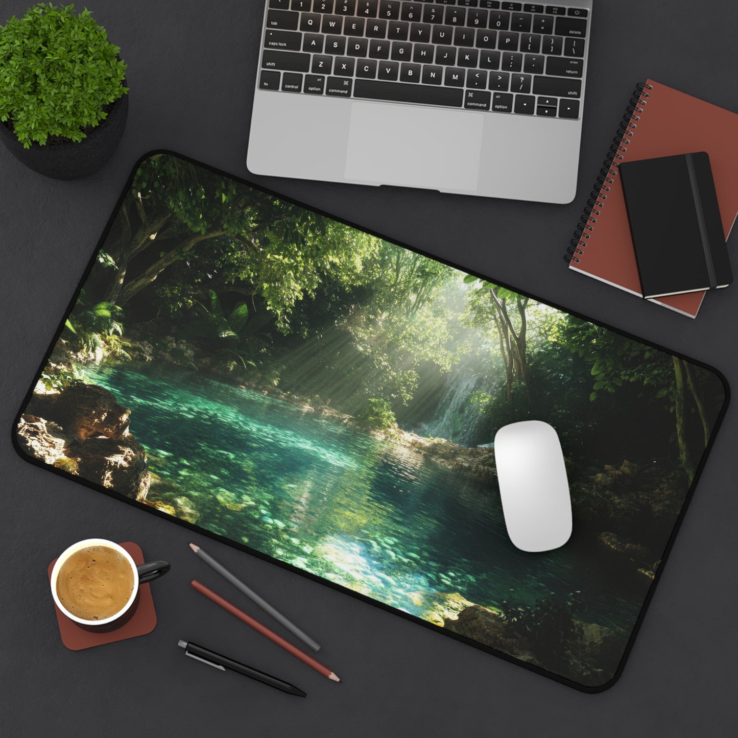 Hidden Oasis — Tropical Pool Desk Mat