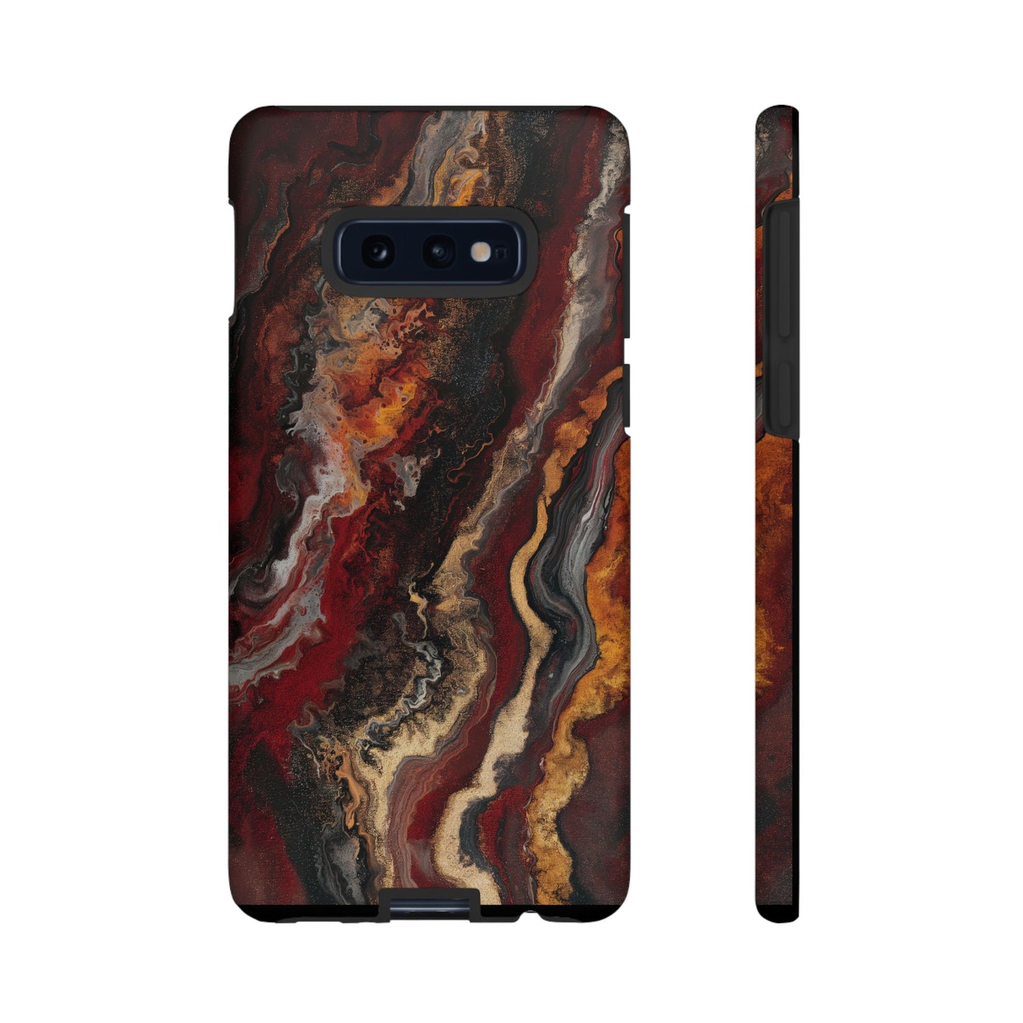 Fiery Earth Swirl: Custom Protective Phone Case