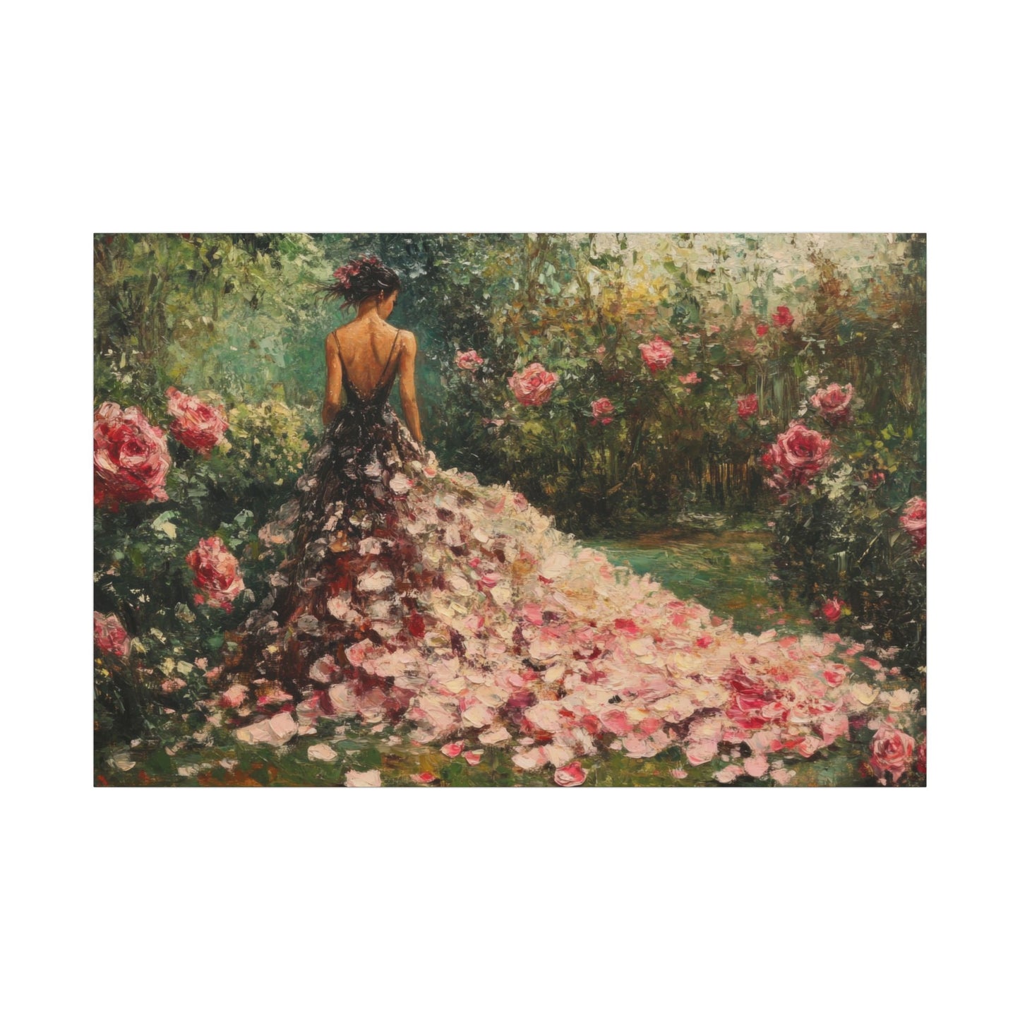 Gown of Roses — Garden Portrait Canvas