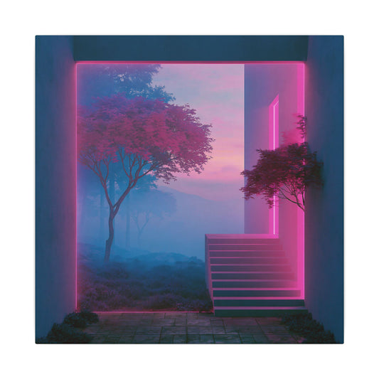 Neon Threshold — Square Canvas