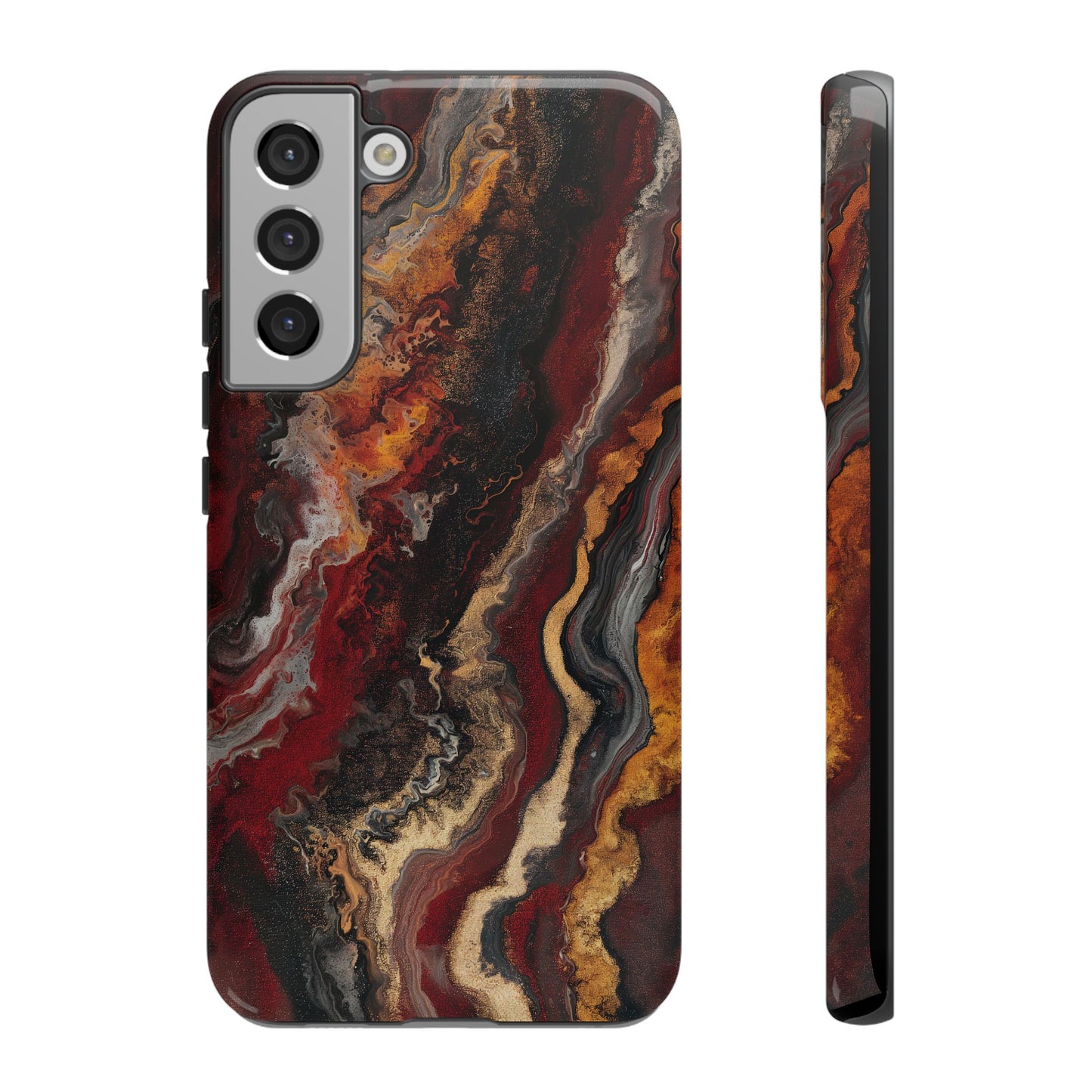 Fiery Earth Swirl: Custom Protective Phone Case