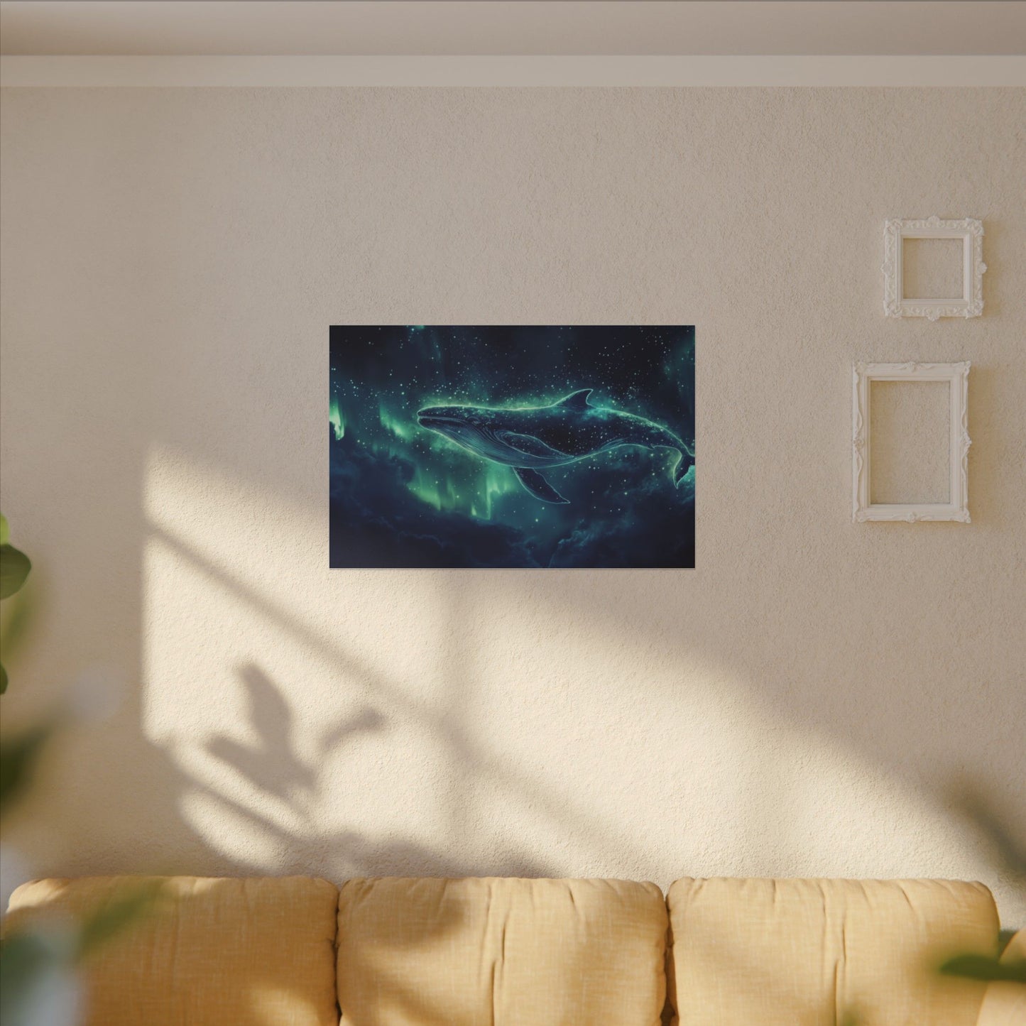 Leviathan of the Aurora — Cosmic Whale Canvas