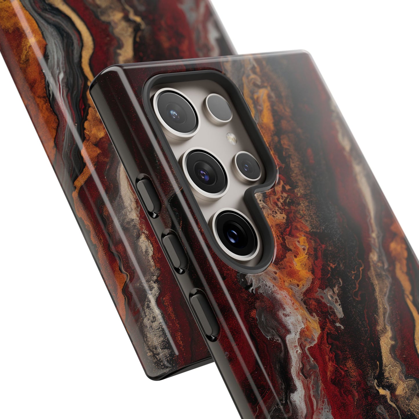 Fiery Earth Swirl: Custom Protective Phone Case
