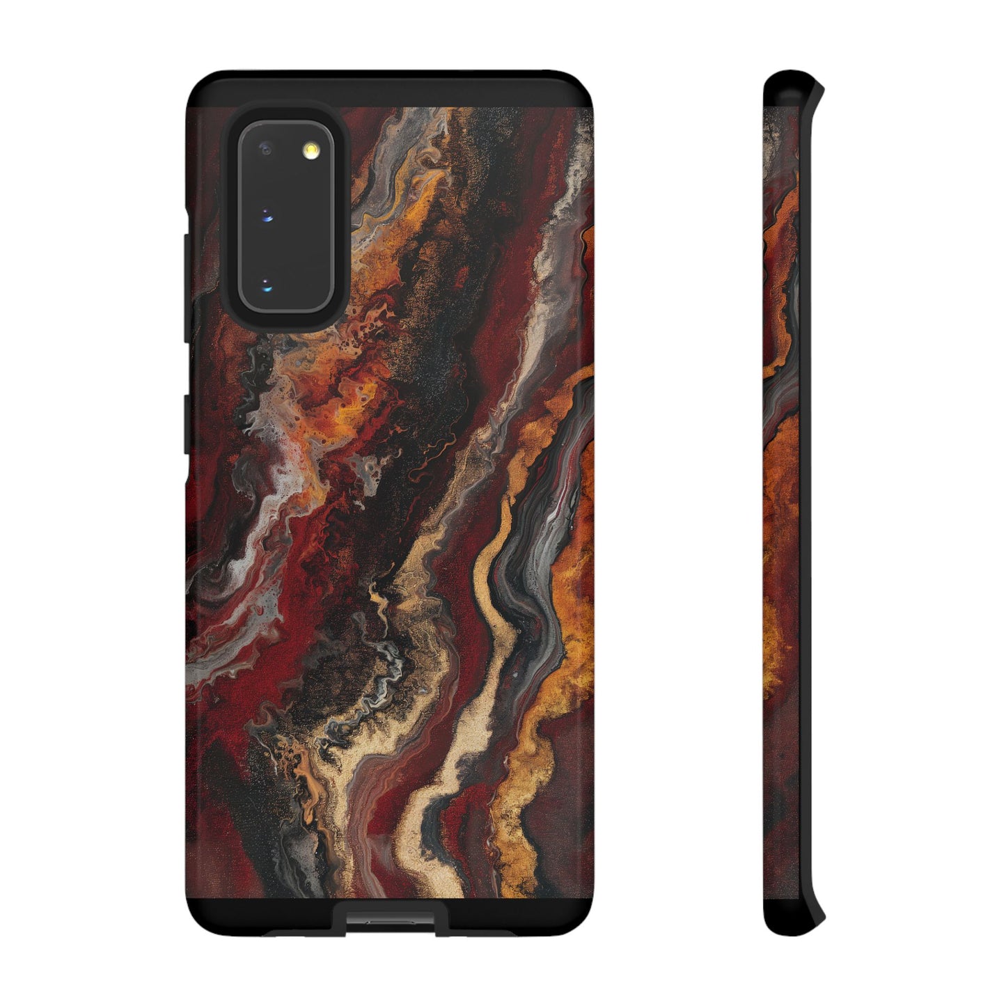 Fiery Earth Swirl: Custom Protective Phone Case
