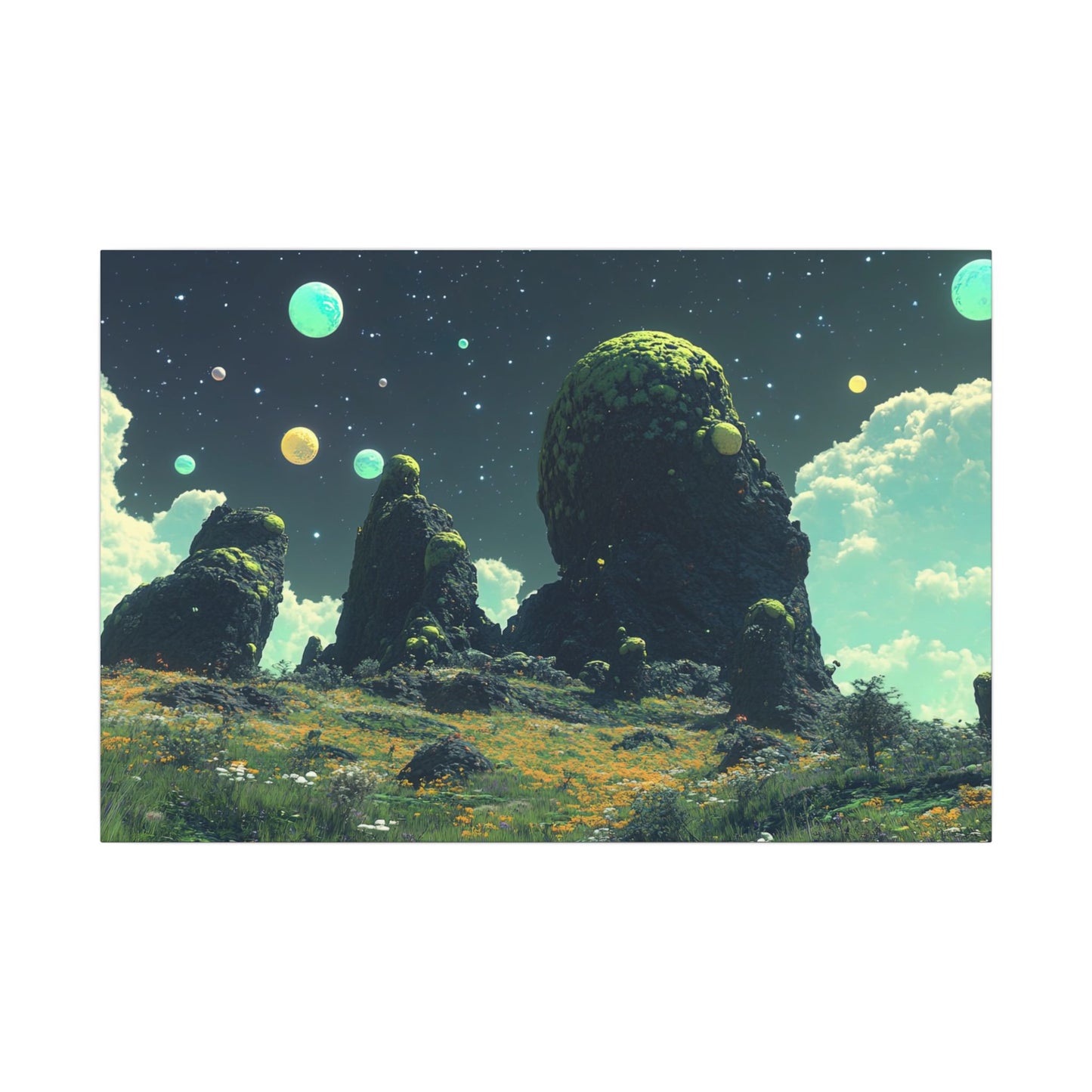 Alien Meadow — Mossy Monoliths Canvas