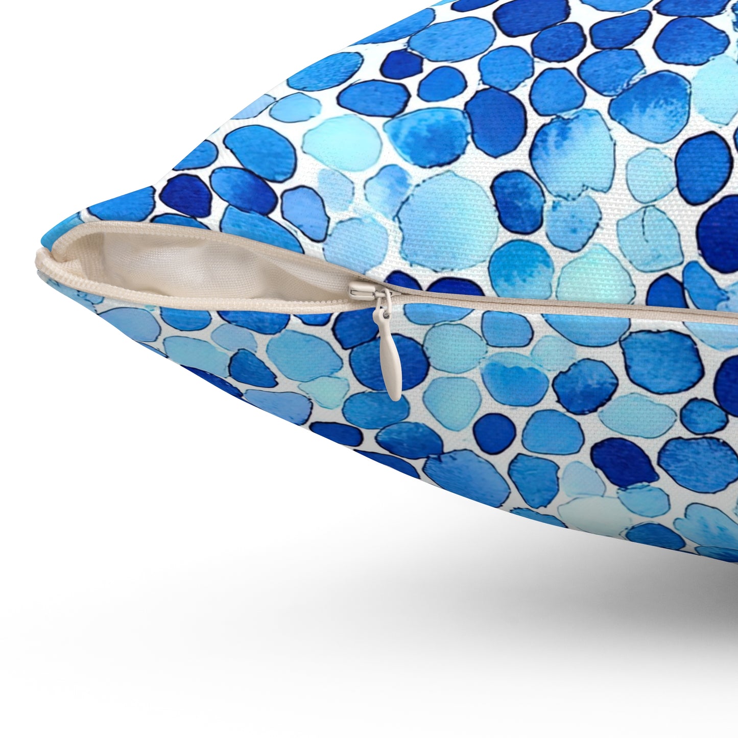 Sea Glass — Blue Watercolor Mosaic Throw Pillow