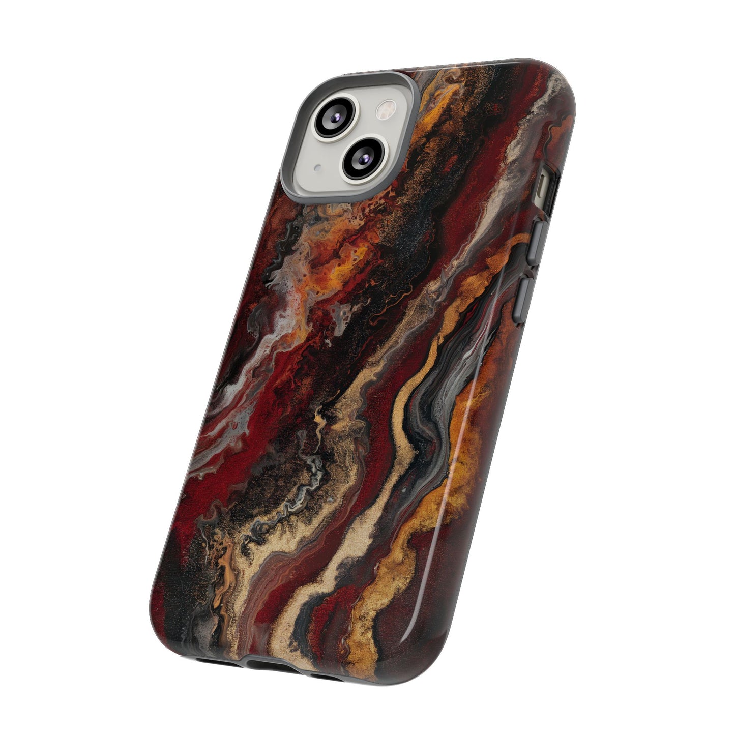 Fiery Earth Swirl: Custom Protective Phone Case