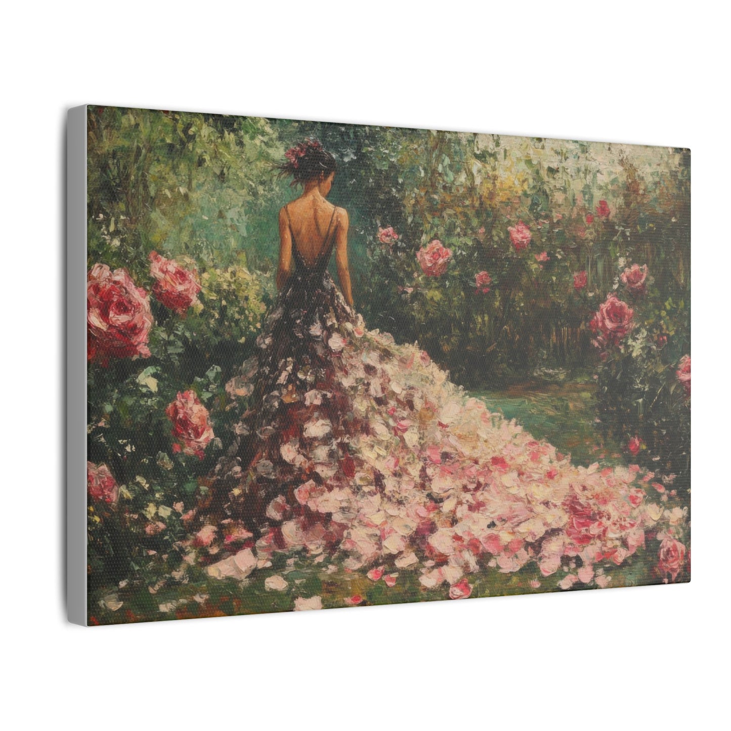 Gown of Roses — Garden Portrait Canvas